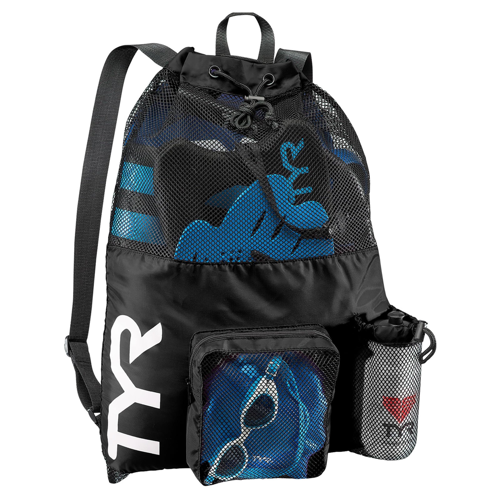 Big Mesh Mummy Backpack for Swim, Gym and Workout Gear, Black, 40-Liter Capacity