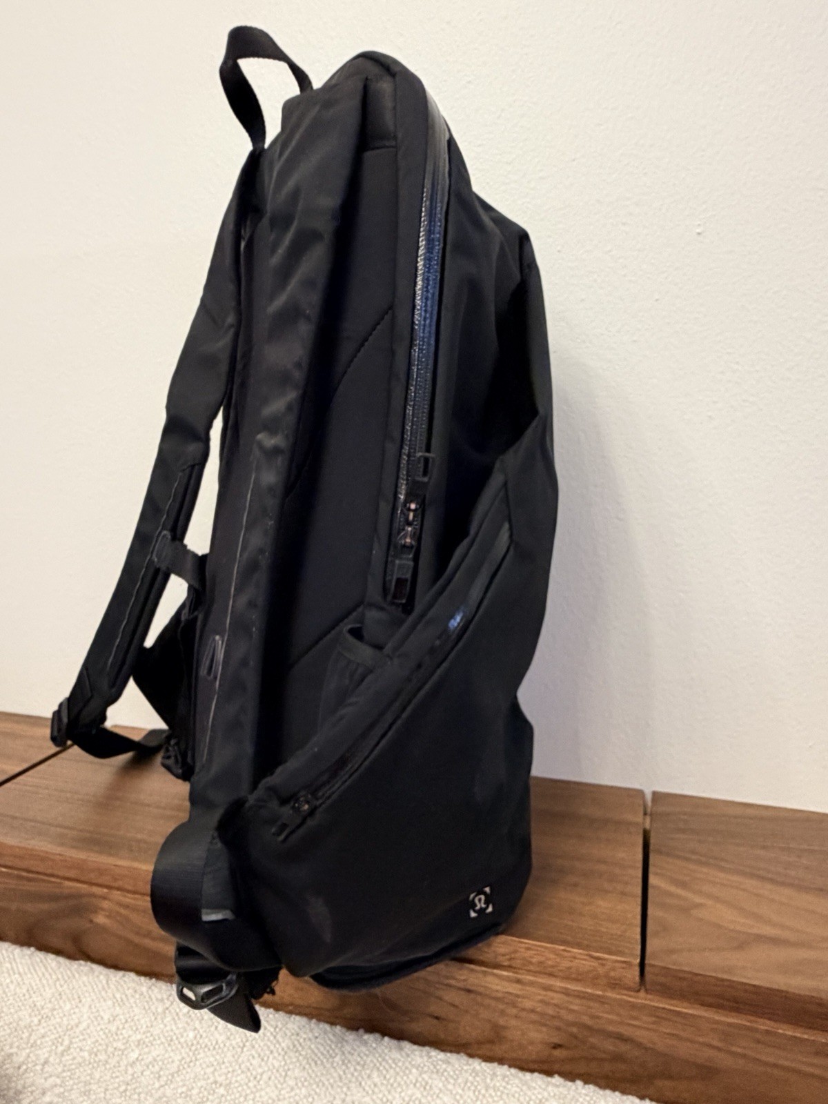 Lululemon Black Backpack Zip Closure Adjustable Strap Multiple Pockets