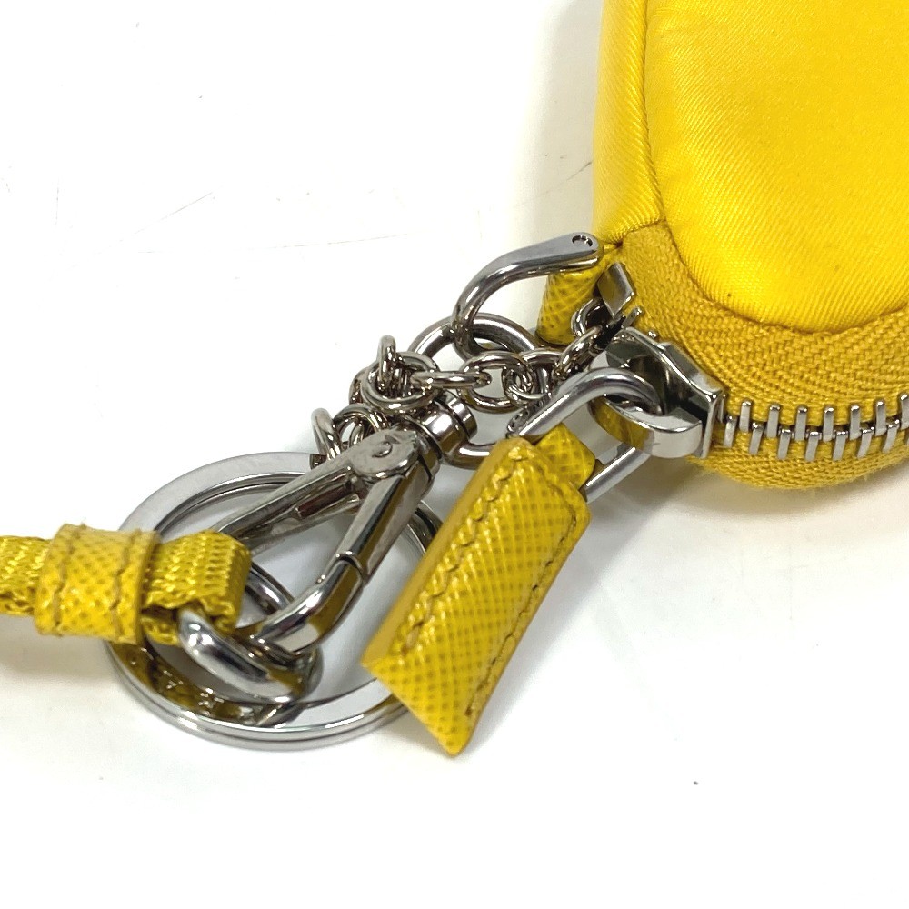 PRADA 2TT140 triangular plate Re Nylon Key ring with neck strap Pouch Unused