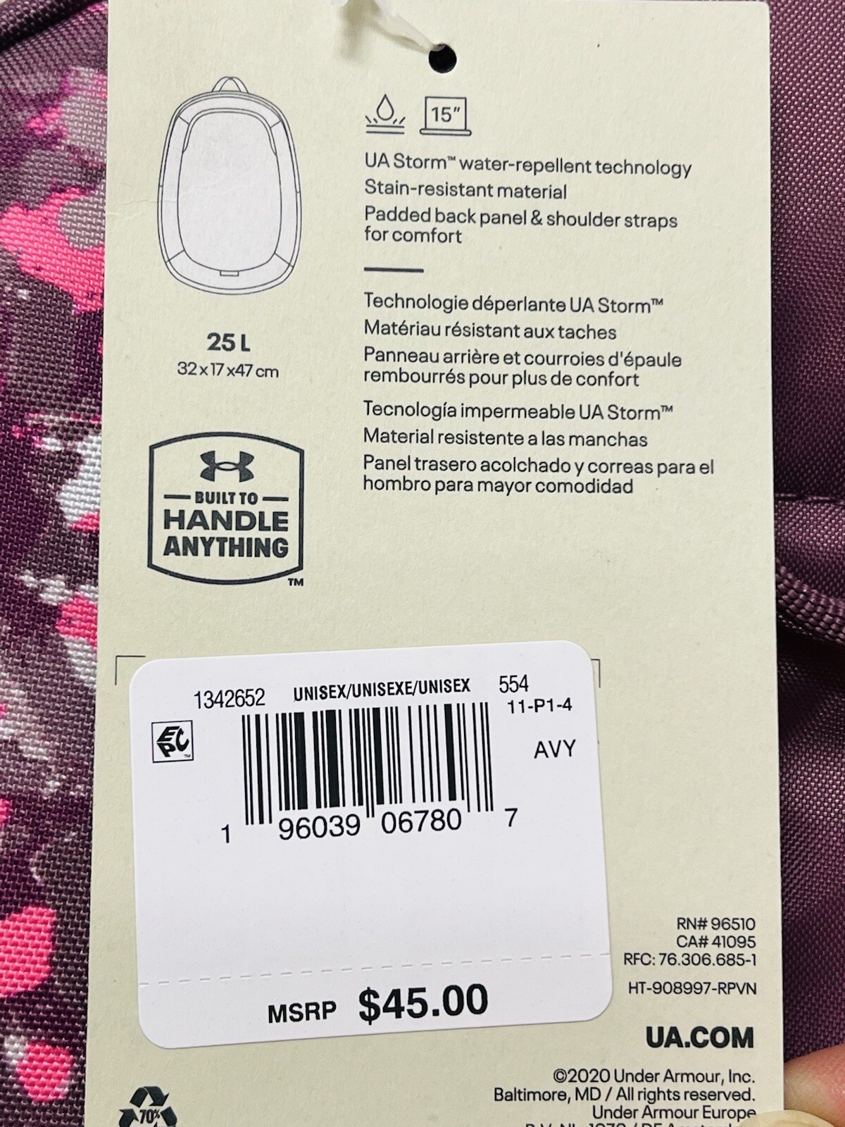 Under Armour UA Scrimmage 2.0 Backpack Plum/Pink Unisex