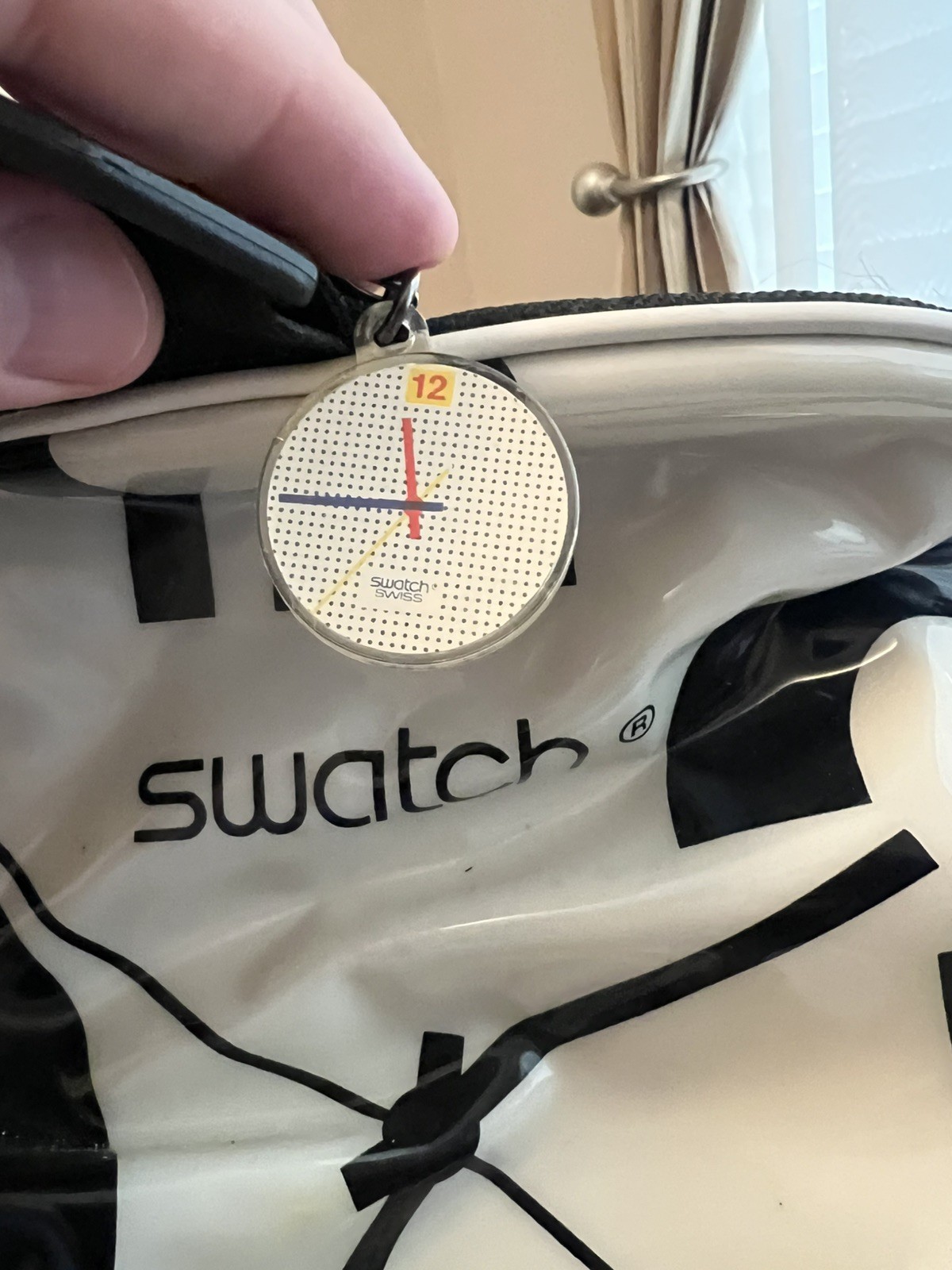 Swatch Black & White GENT logo Duffle Bag Zip Closure Vintage 1980’s