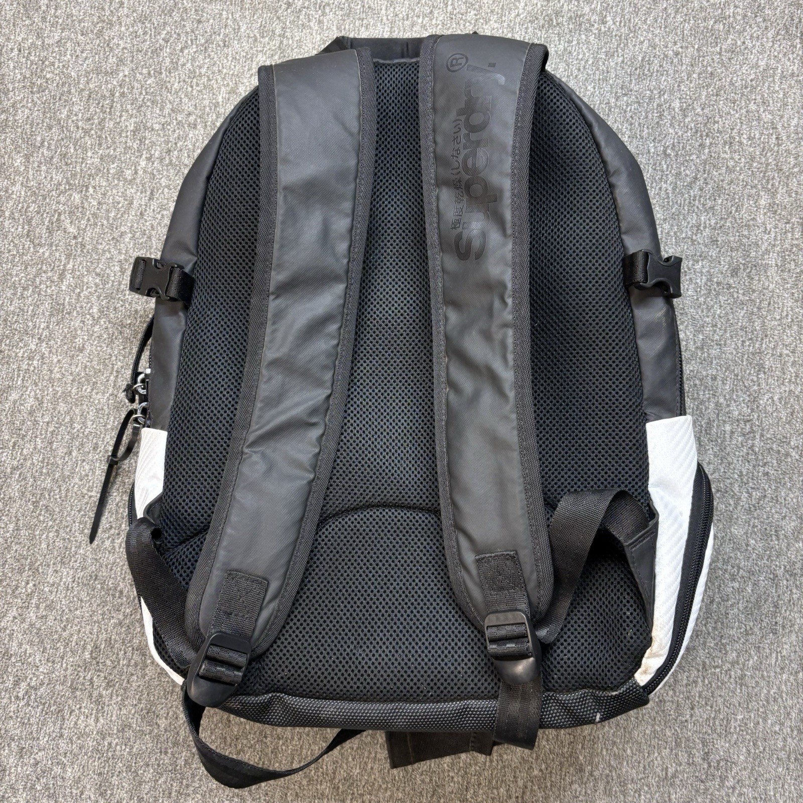 Superdry White Tarp Tech Backpack Travel Sport School Laptop Bag 21L Water Zip