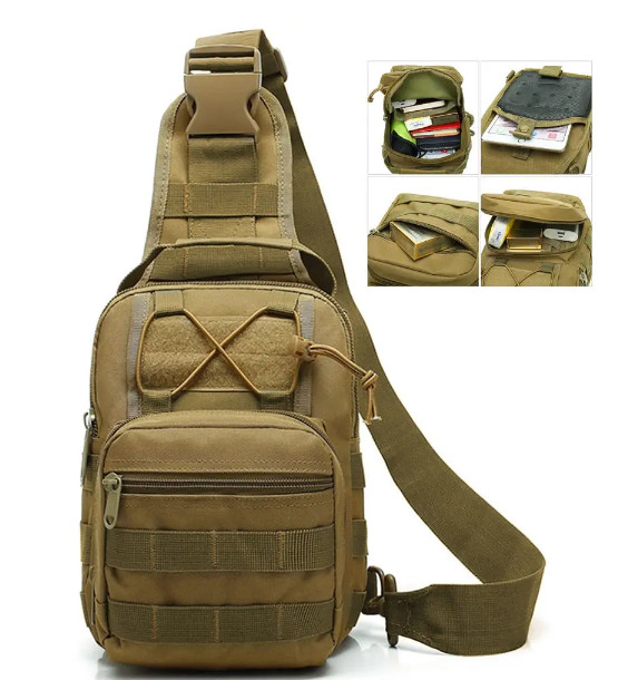 Men Outdoor Tactical Backpack Shoulder Sling Bag Chest Pack Sport Travel Hiking