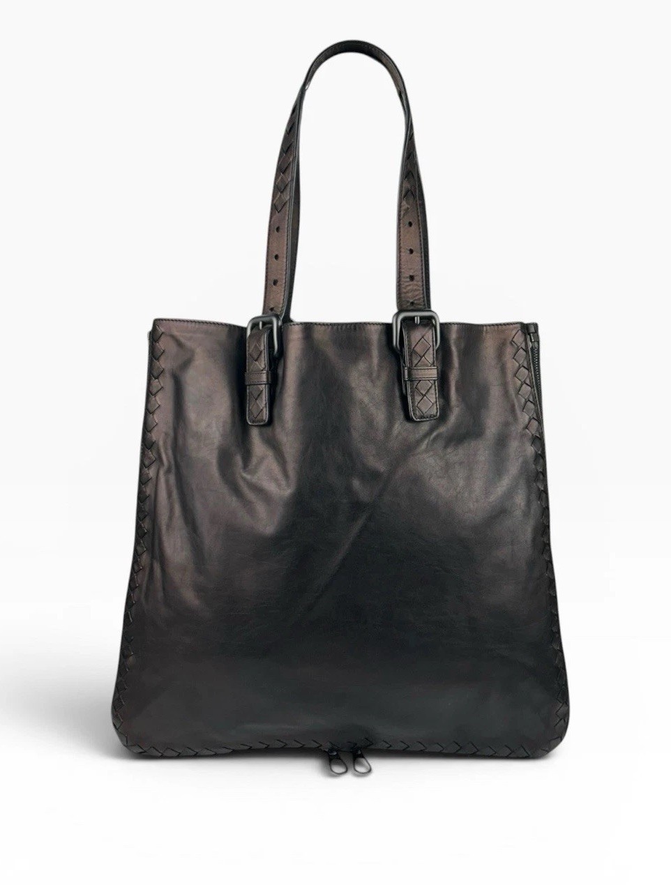 bottega veneta chain intrecciato tote bag leather