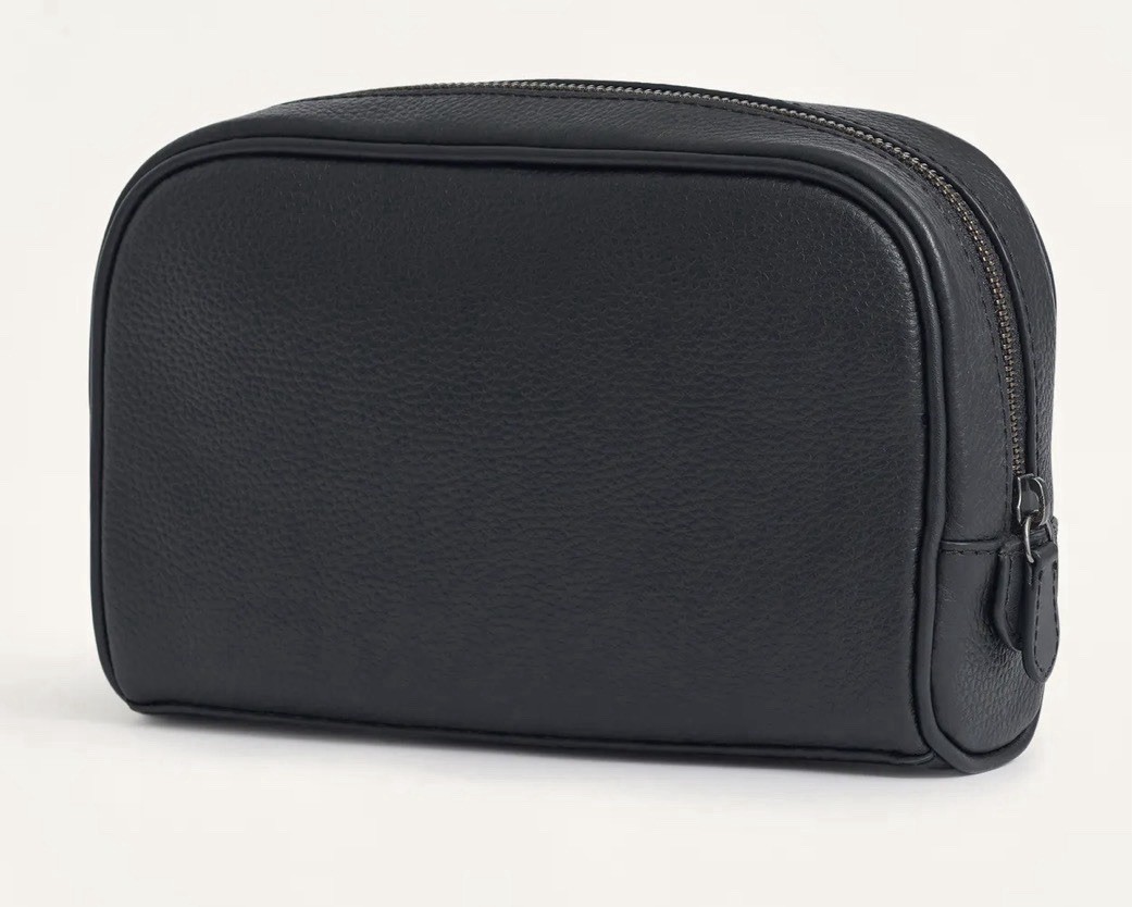 Brooks Brothers Pebbled Leather Dopp Kit Black
