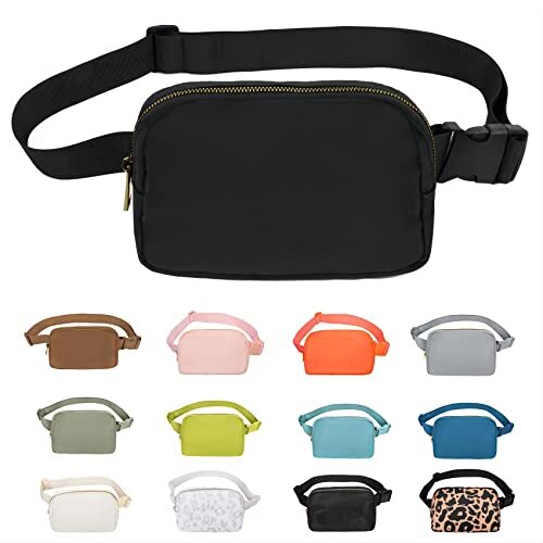 Waist Pack for Running Fanny Pack for Women and Men Black 1 Pack Fanny Pack