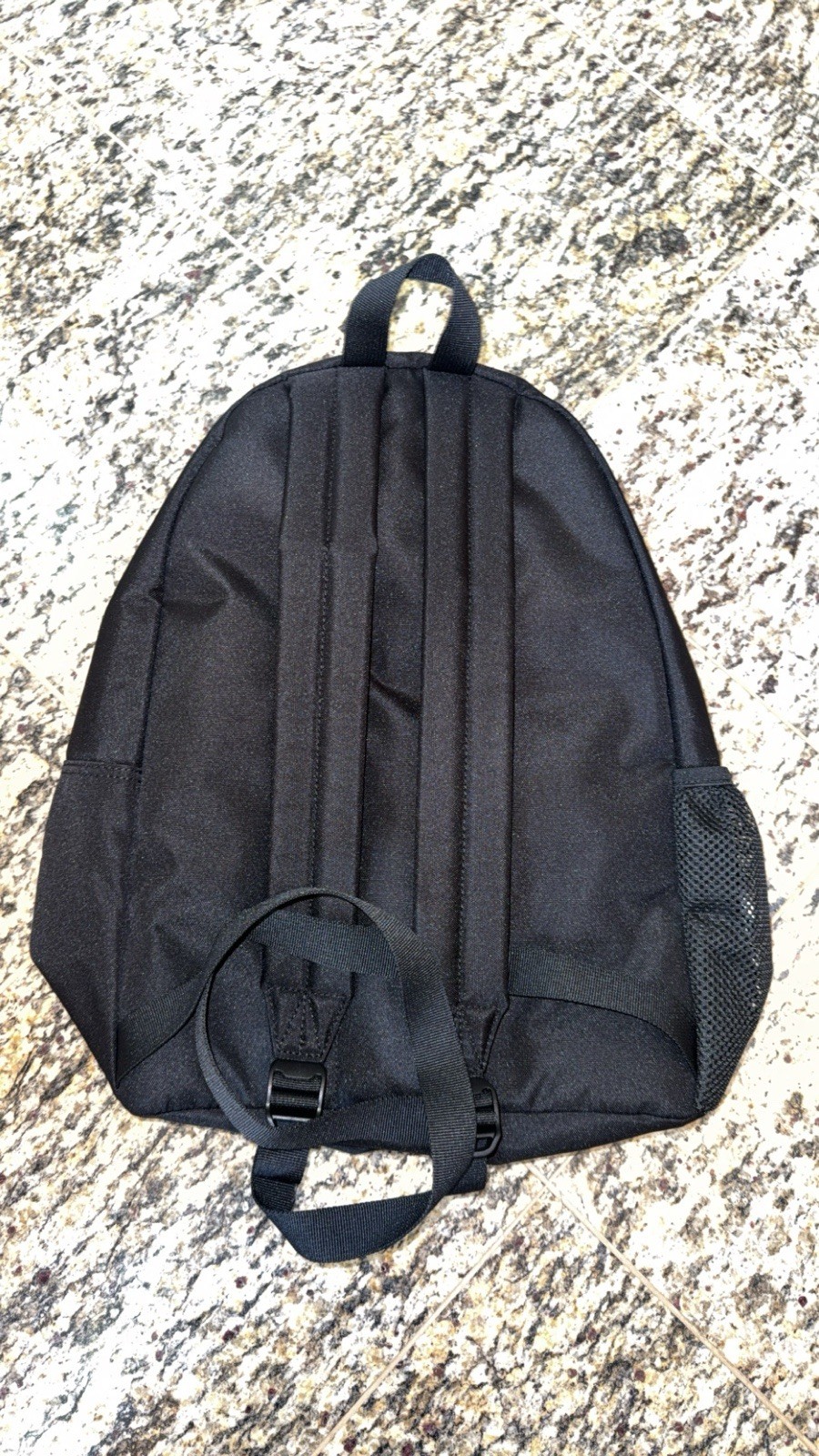 LACOSTE $98 Backpack BIG CROC LOGO bag side pocket Black AUTHENTIC NEW NH5184OM
