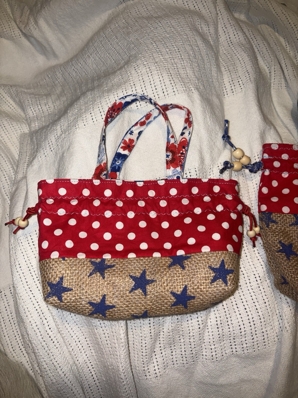 Handmade Reversible, Drawstring Bag ￼