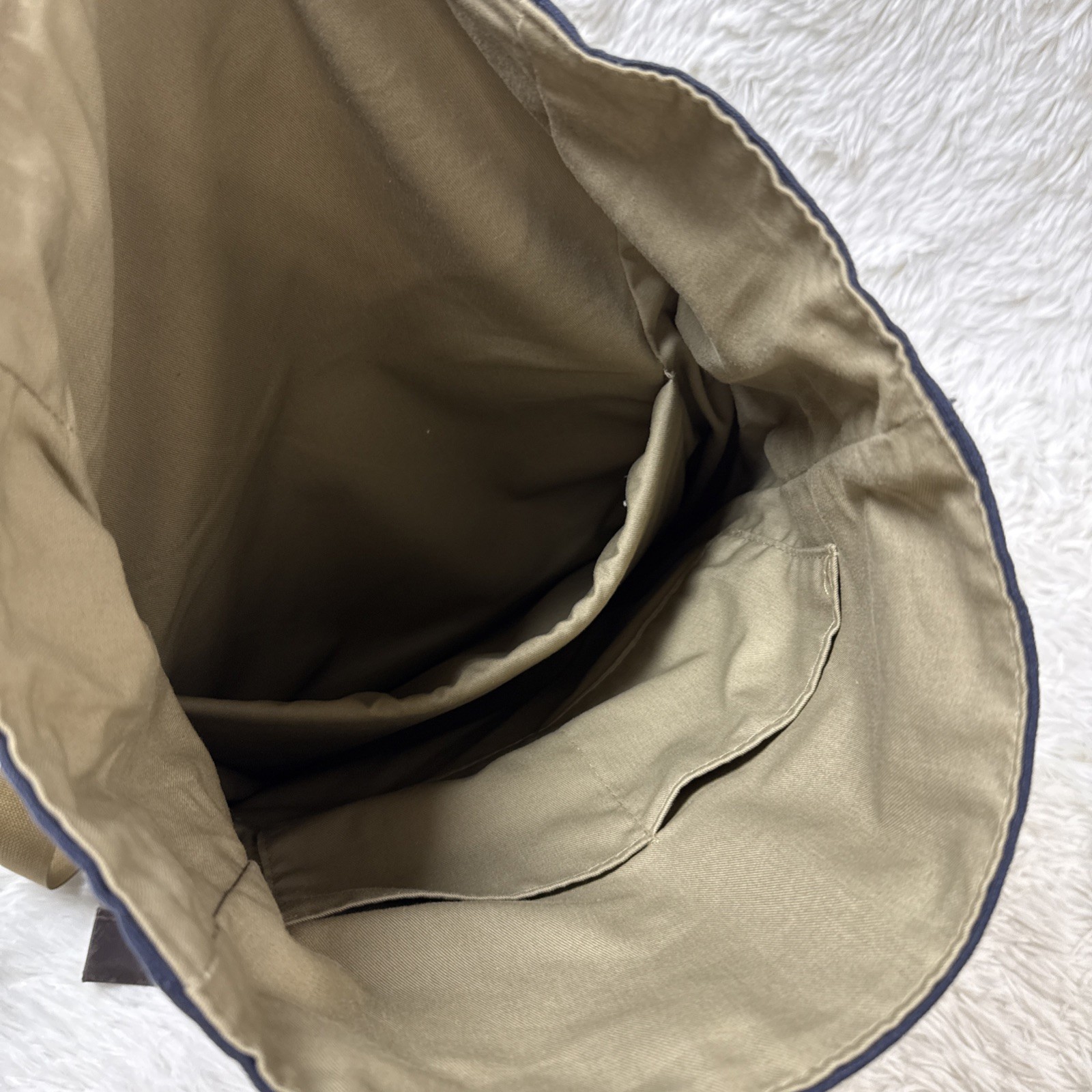 Esperos Soho Rolltop Backpack Navy Canvas Leather Straps USA Made Laptop Bag
