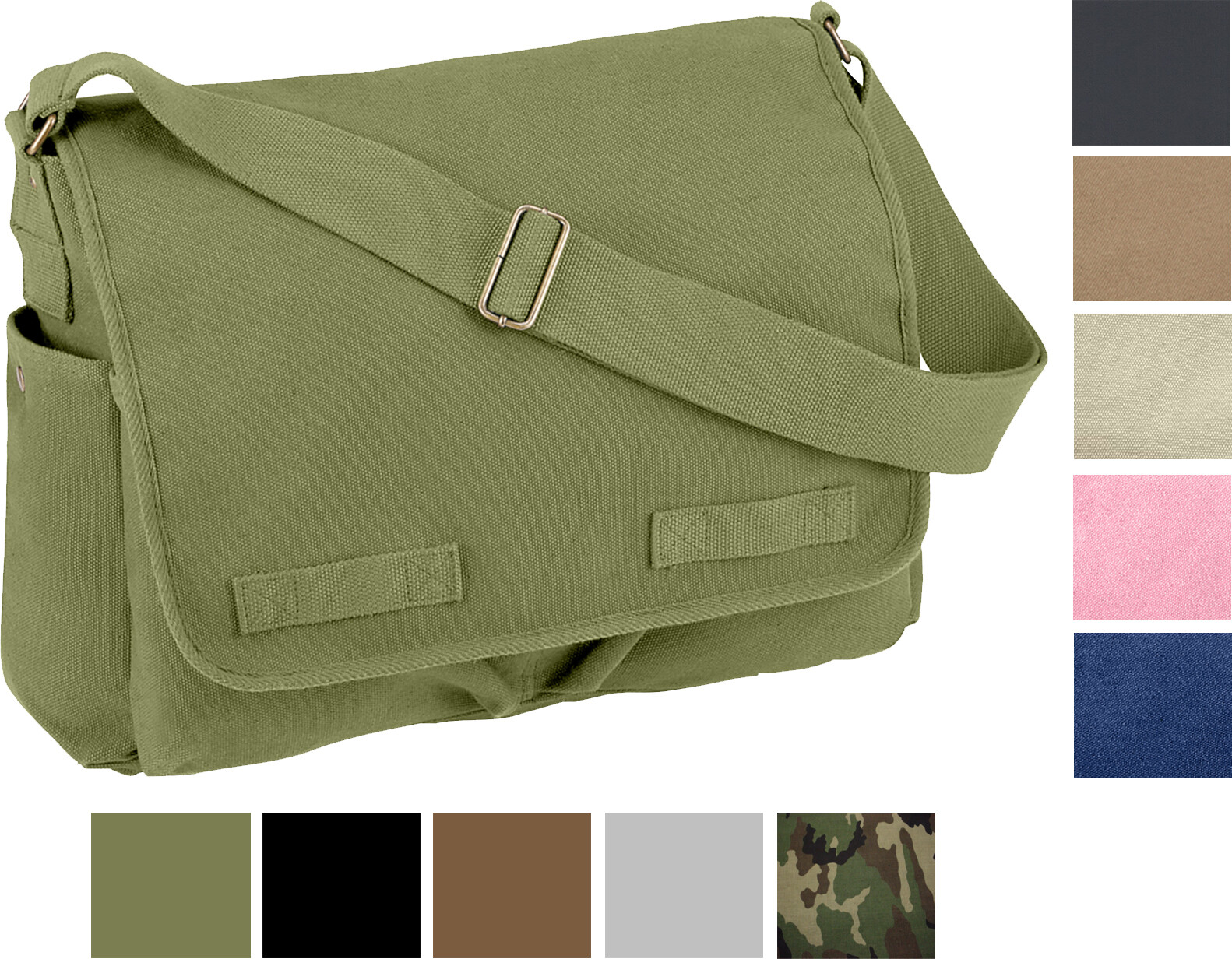 Heavyweight Canvas Messenger Bag Large School Over Shoulder Satchel Sling