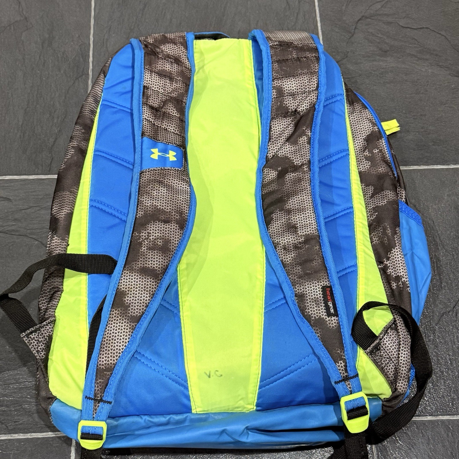 Under Armour Storm 1 Backpack Blue Gray Yellow Large Travel School Gym Bag