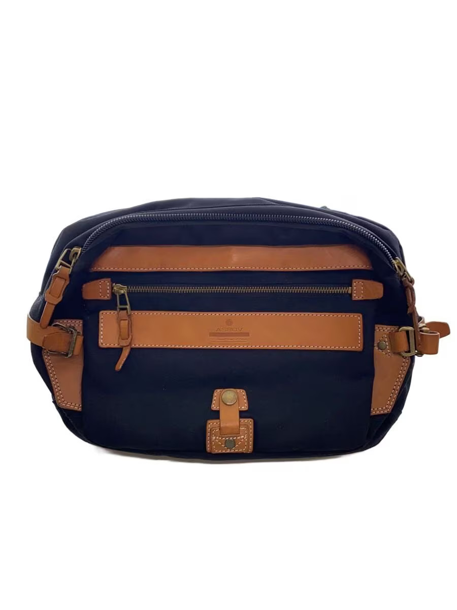 AS2OV Waist Bag, Canvas, Black, Plain, 011423