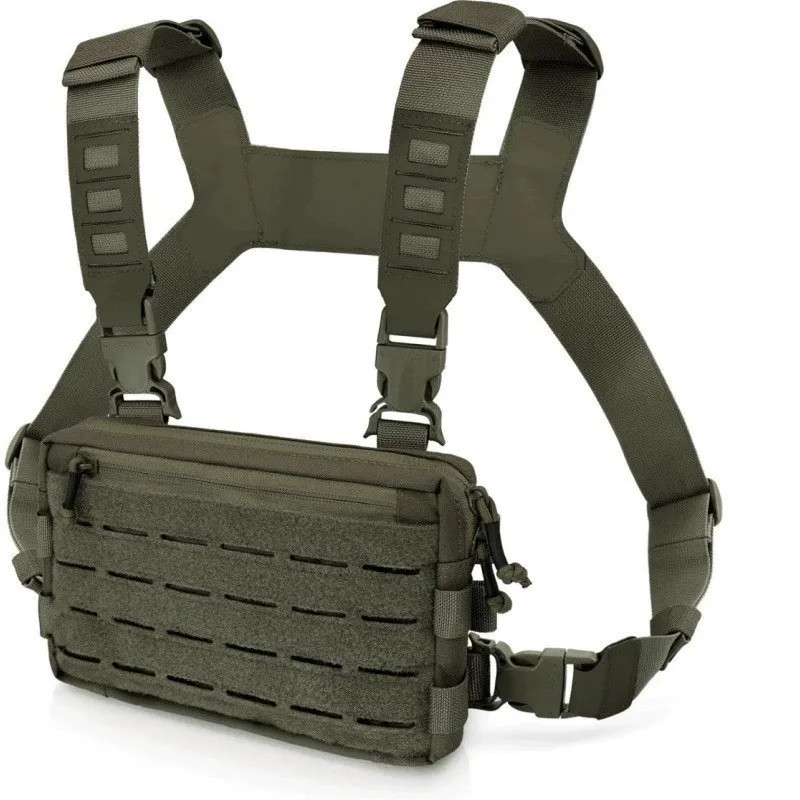Tactical Chest Rig Pack for Men, Running Chest Bag with Front Loop Recon C