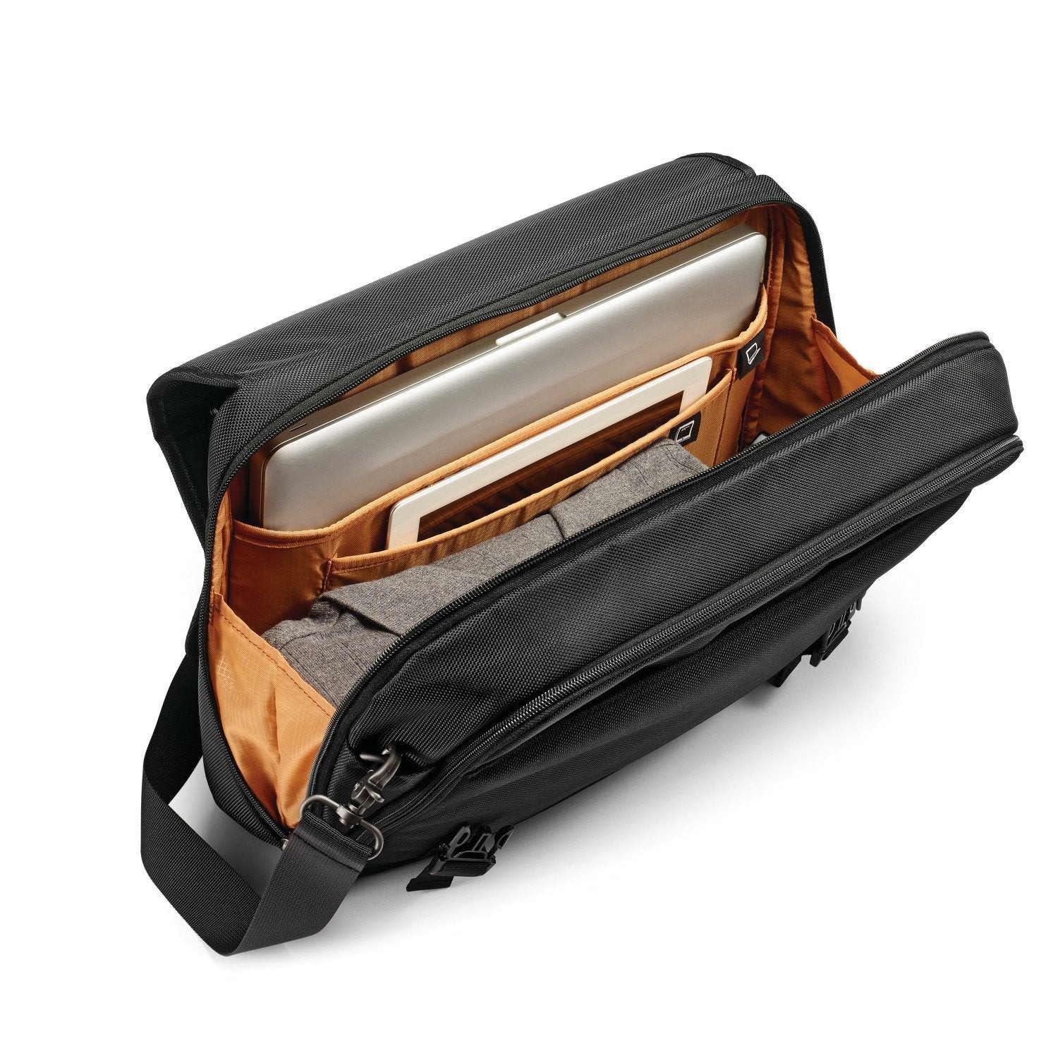 Samsonite Kombi Flapover Briefcase ( Black/Brown ) Black/Brown U2