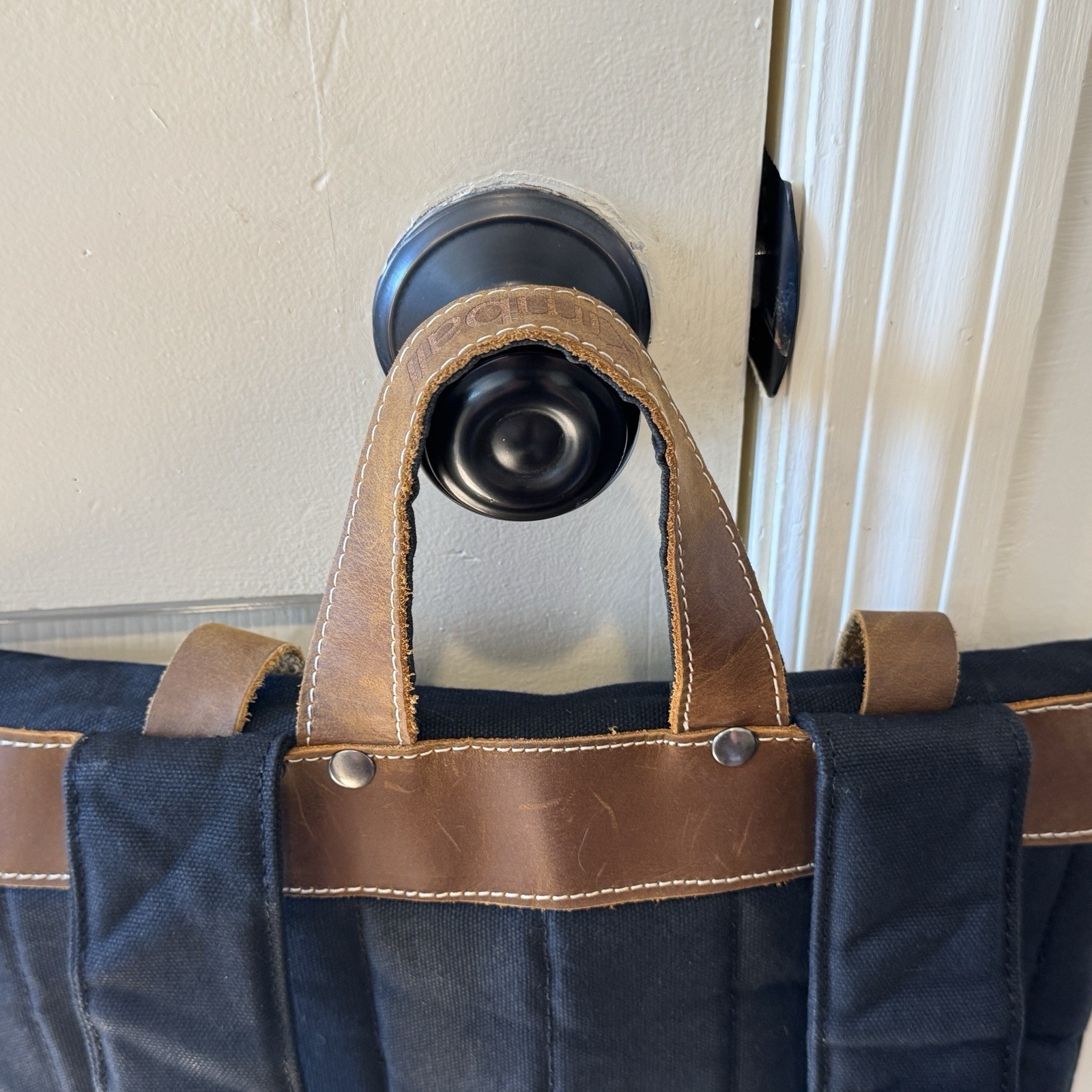 Kimball Roll Top Backpack – Canvas & Leather Rucksack Hiking Commuter Bag