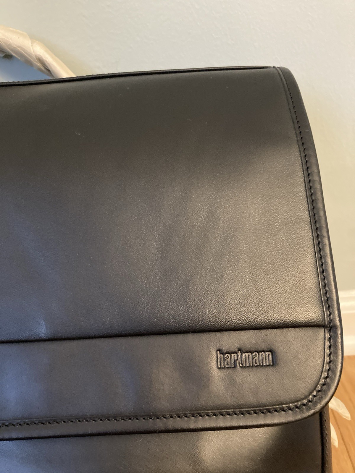 Hartmann Black Leather Briefcase Computer Bag Laptop Case NWT Free Shipping