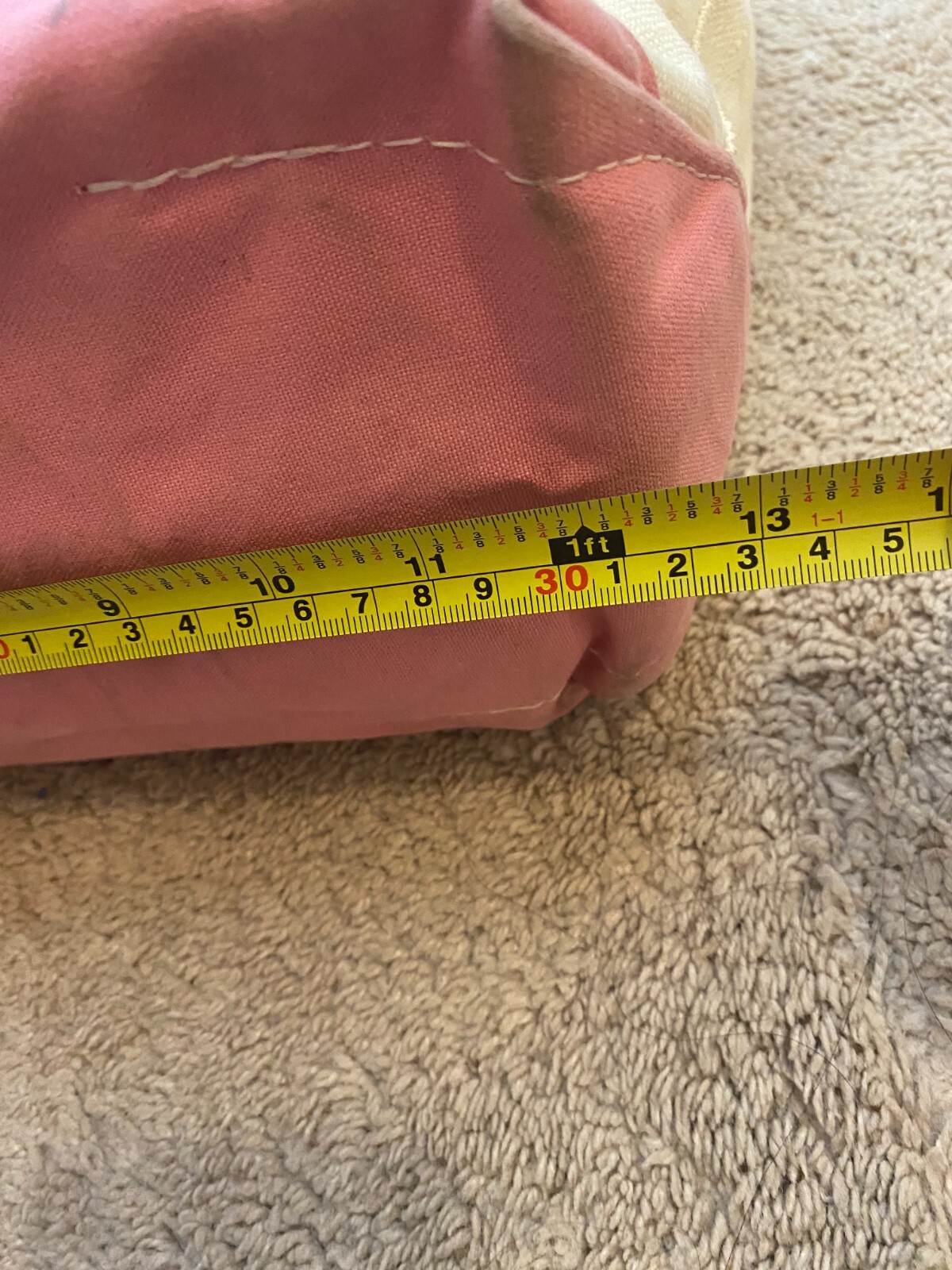 Vintage LL Bean Classic Canvas BOAT AND TOTE ZIPPER Bag PINK WHITE MOM
