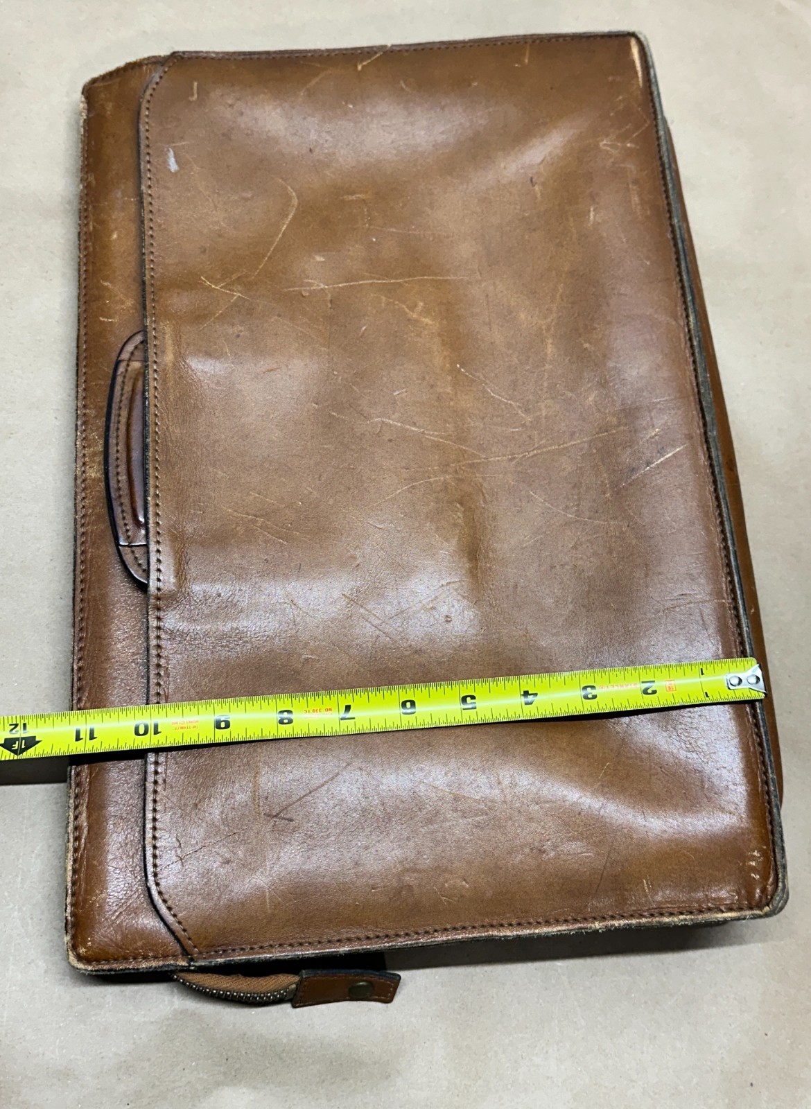 SCHLESINGER Brothers CASE SETTER California Saddle LEATHER BAG Briefcase Brown