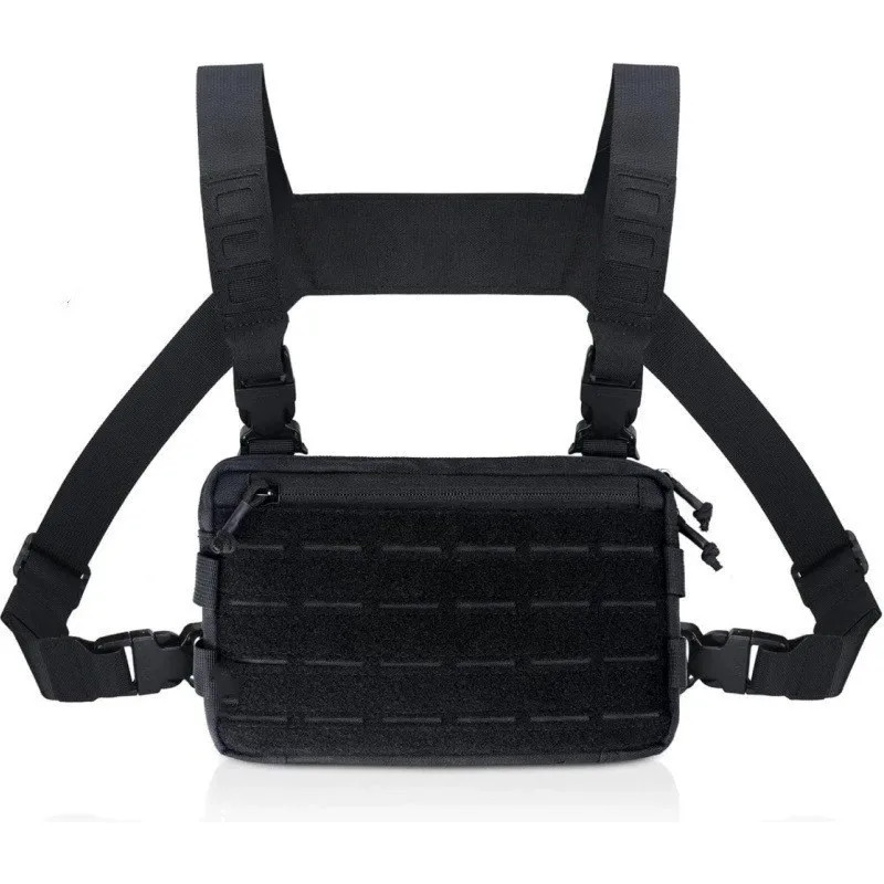 Tactical Chest Rig Pack for Men, Running Chest Bag with Front Loop Recon C