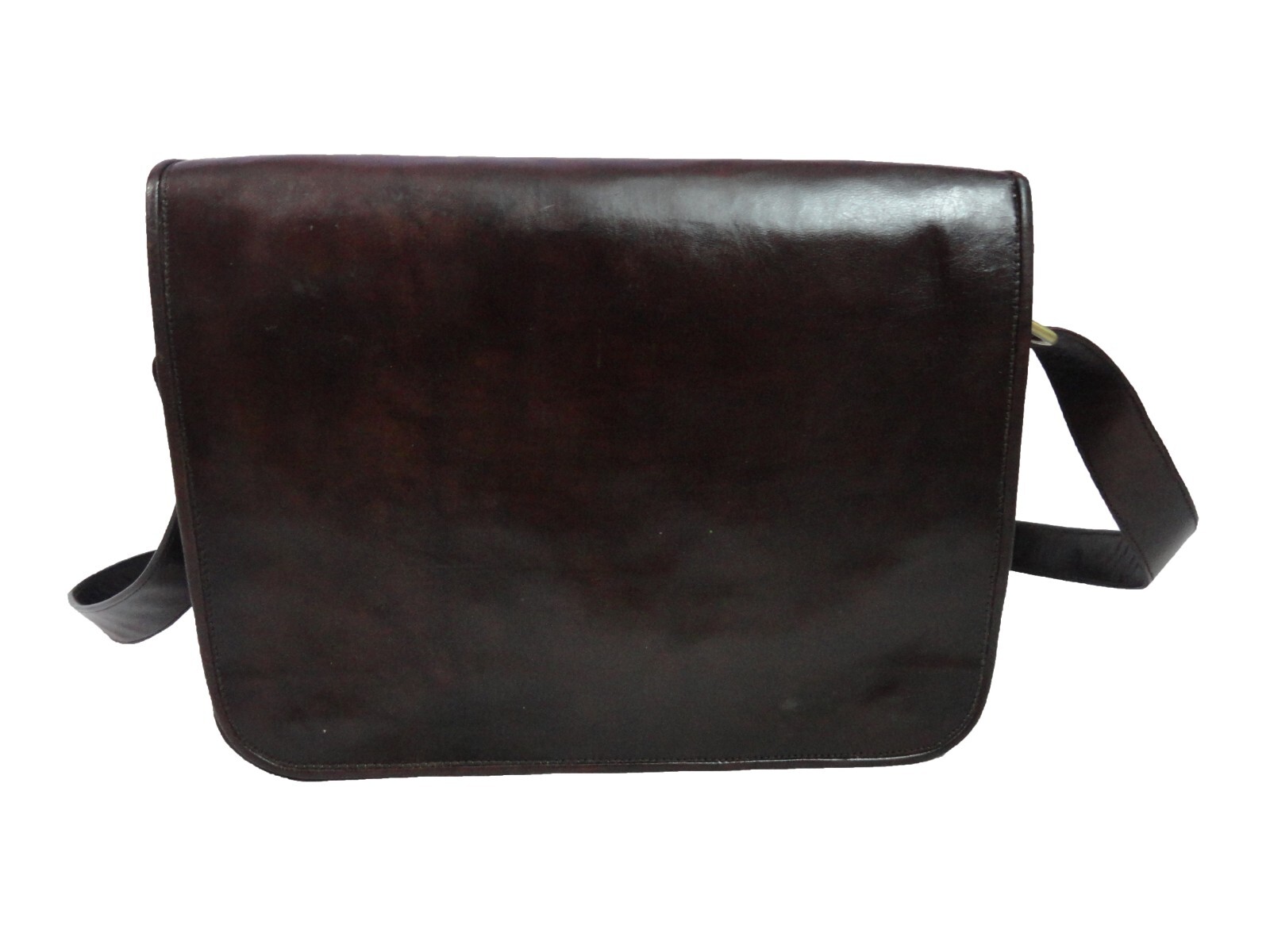 15 In Real Leather Messenger Bag Office School Laptop Satchel Shoulder Bags