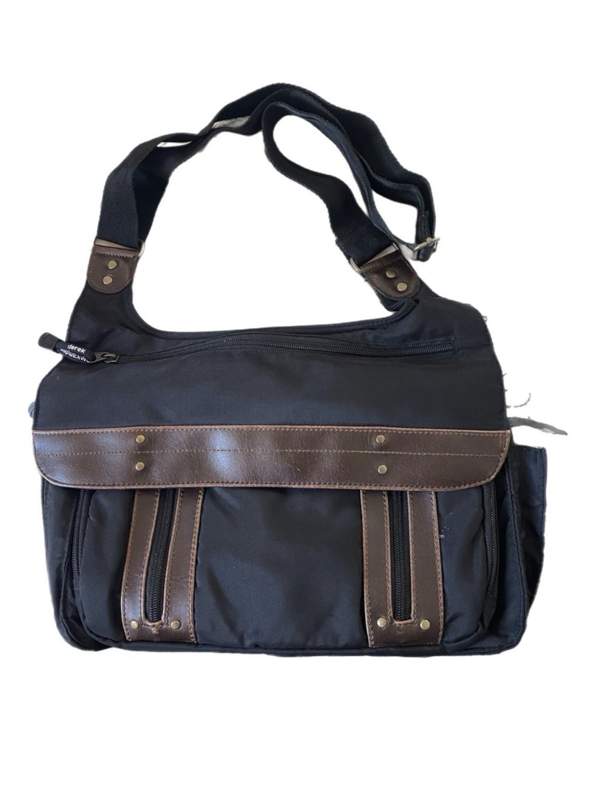 Derek Alexander Black Nylon Crossbody/ Messenger Bag School Travel Spring Summer