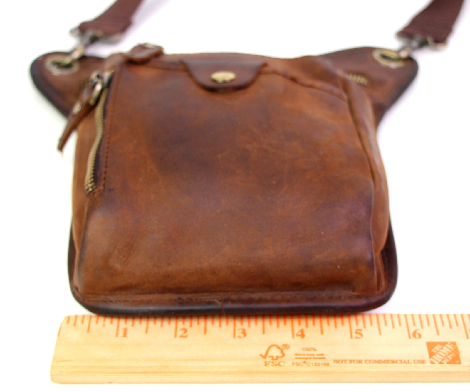HandCrafted BROWN GENUINE LEATHER MEDIUM SHOULDER BAG X-BODY MESSENGER BELT BAG