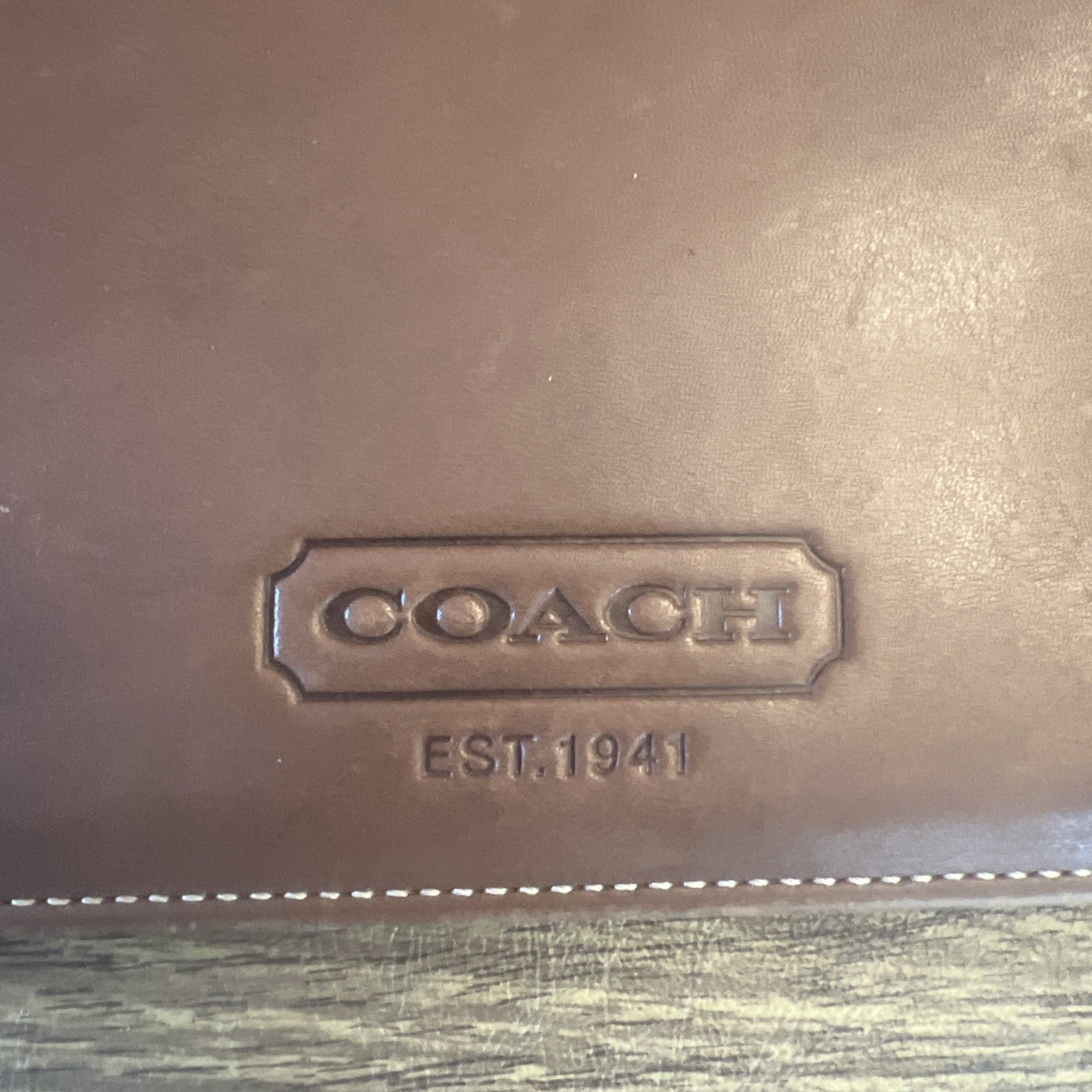 VTG Coach Portfolio Bi-fold Light Brown Leather Unisex 10×12.5 *RARE*