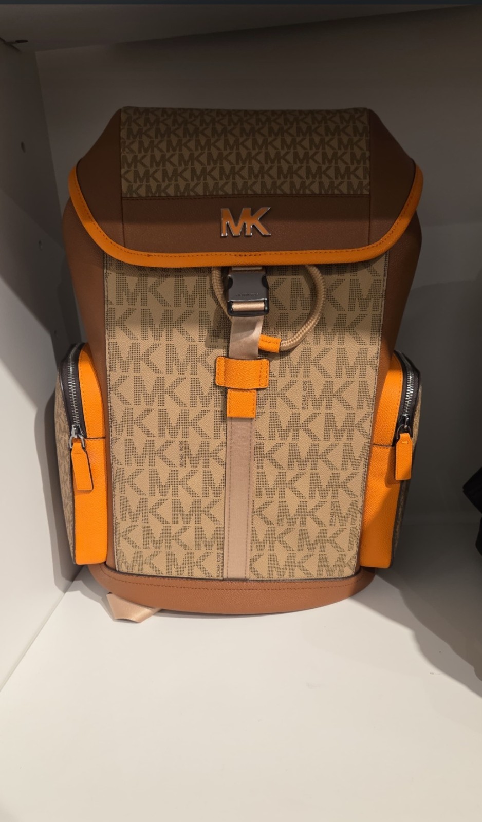 Michael Kors Cooper Medium Signature Logo City Backpack CML/RORG/MULTI