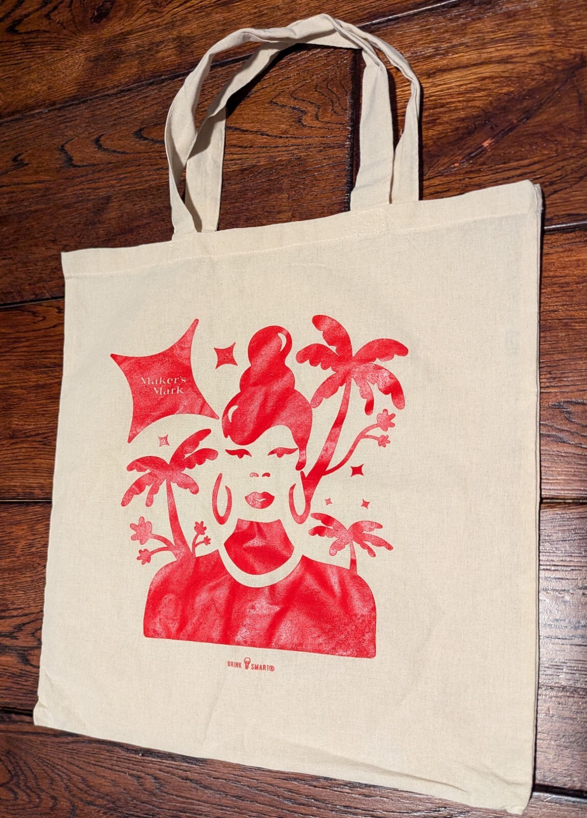 Maker’s Mark Bourbon Whiskey Natural Canvas Tote Bag – 15″x16″
