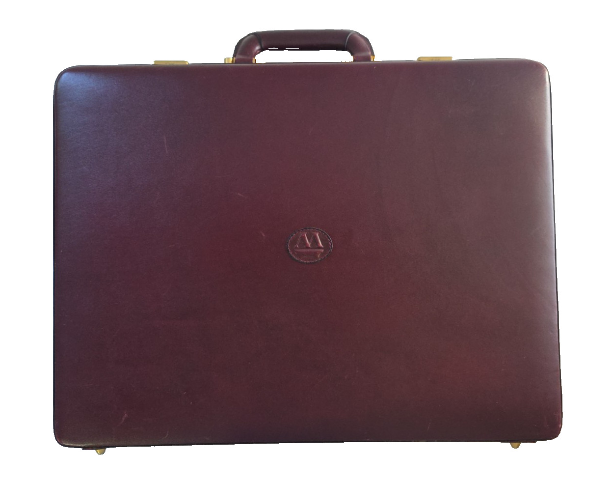 VTG Matras Oxblood/Burgundy Brown Leather/Amiet Lock Briefcase