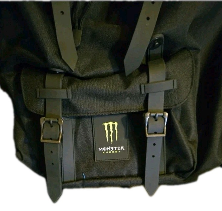 Monster Energy Black Backpack Buckle Drawstring Adjustable Straps Sports