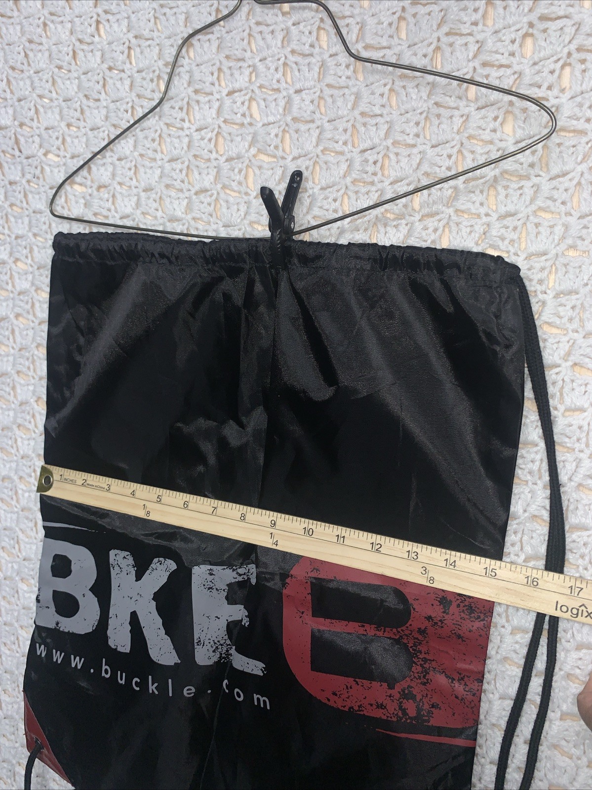 BKE BUCKLE Backpack Drawstring Duffle Bag Unisex Bisbag Black NWT