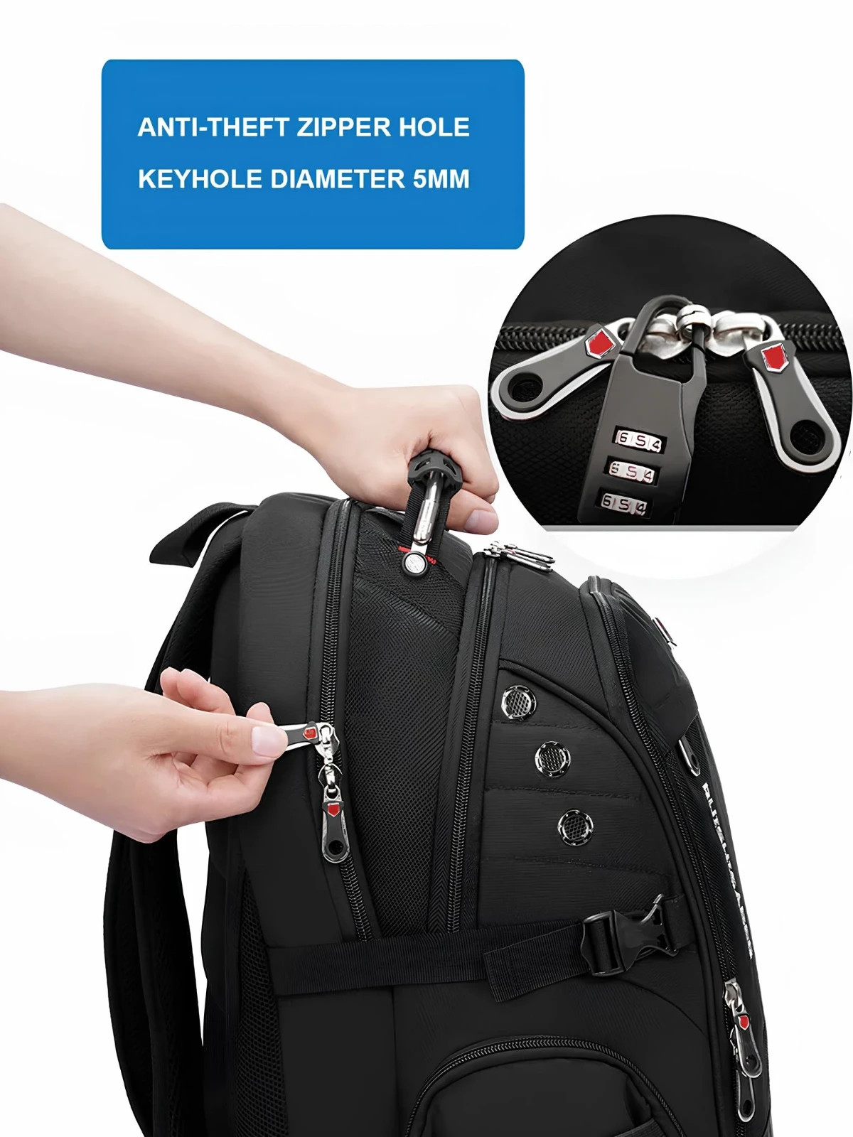 Waterproof 17.3/20 Inch Laptop Backpack Men USB Charging Swiss Backpack Travel