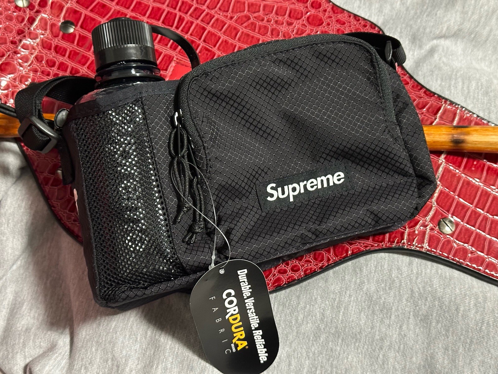 Brand New Supreme Side Bag Black SS22 Cordura Fabric 16 Oz Smoke OS