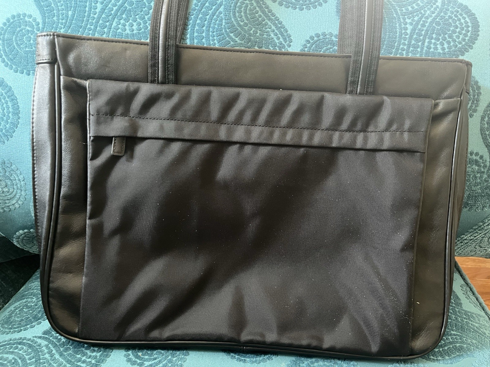 NWT! SHARP! LODIS 640XB Black Nappa Leather Microfiber Expandable Laptop Case