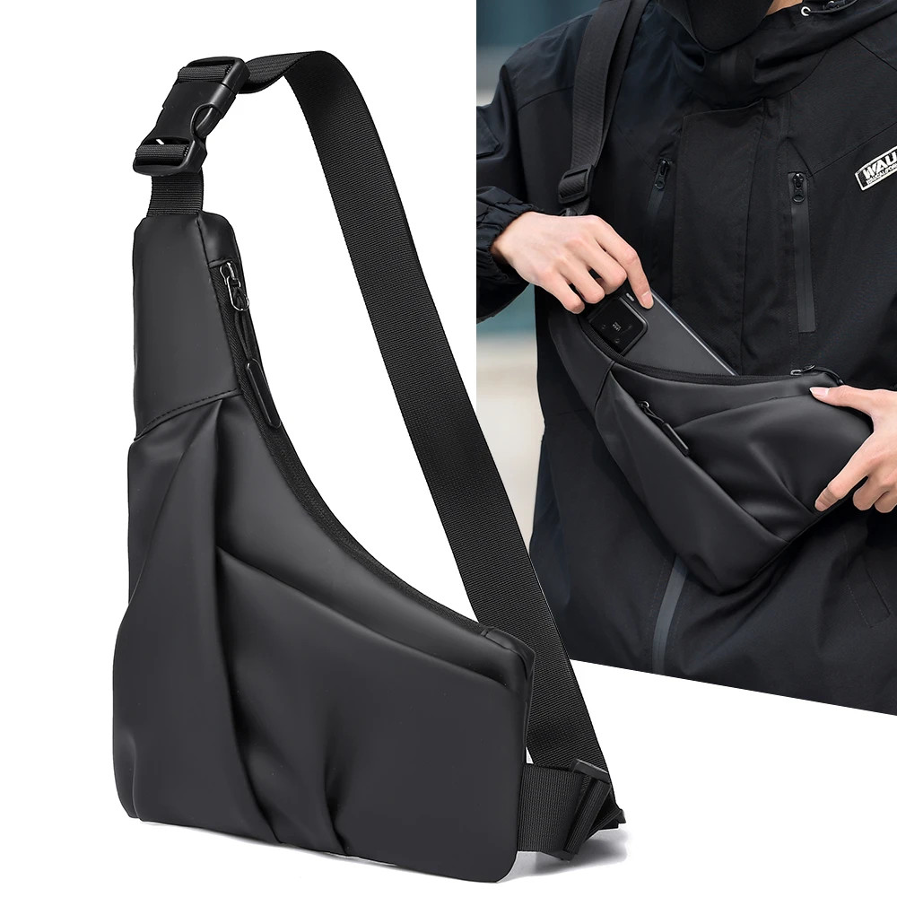 Men’s Crossbody Shoulder Bag Multifunctional High Quality Solid Color Messenger
