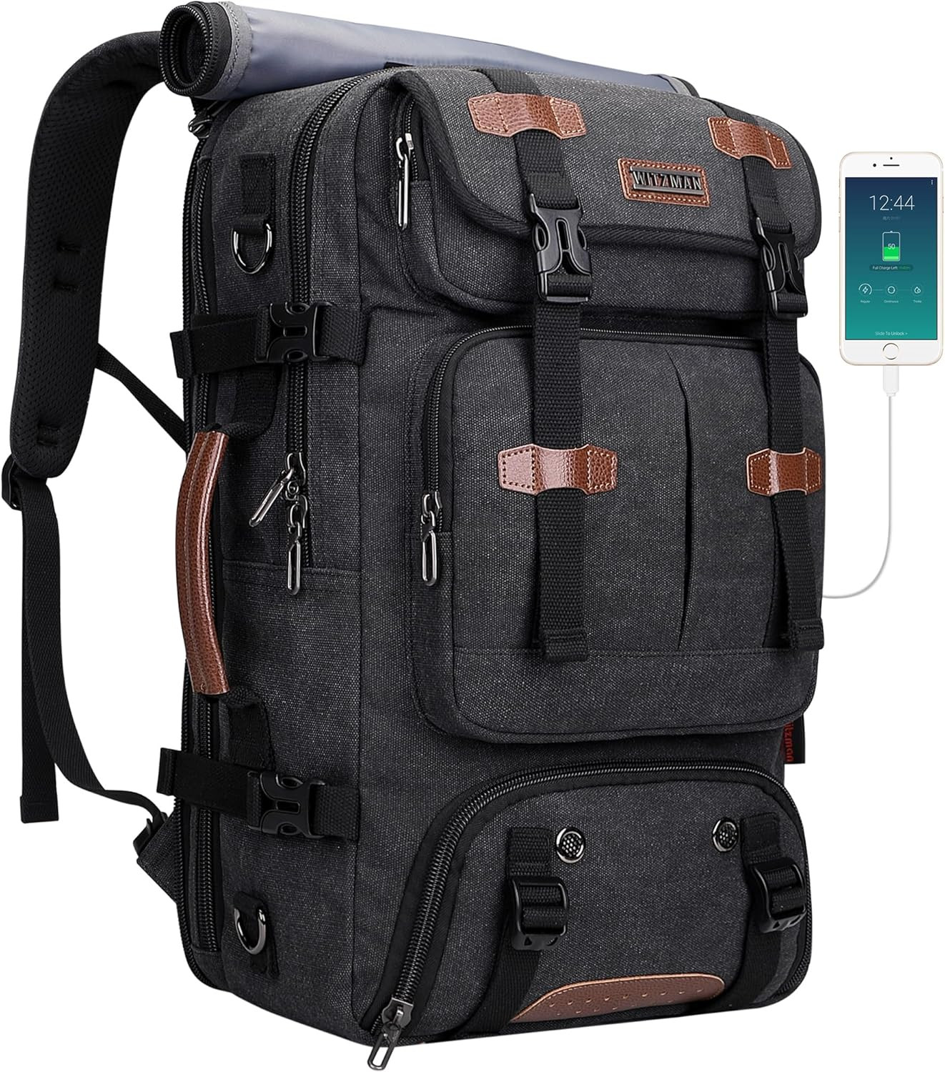 Travel Backpack for Men 40L Large Carry-On Airline Approved Convertible 3 in 1 L