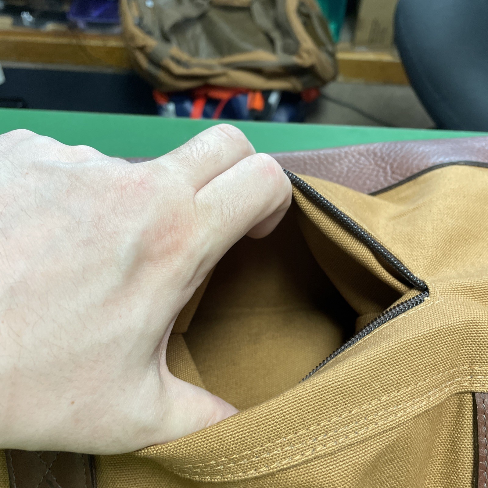Carhartt Bag Made In USA 125th Anniversary Duffel Duck Leather Brass 18×10.5×10”