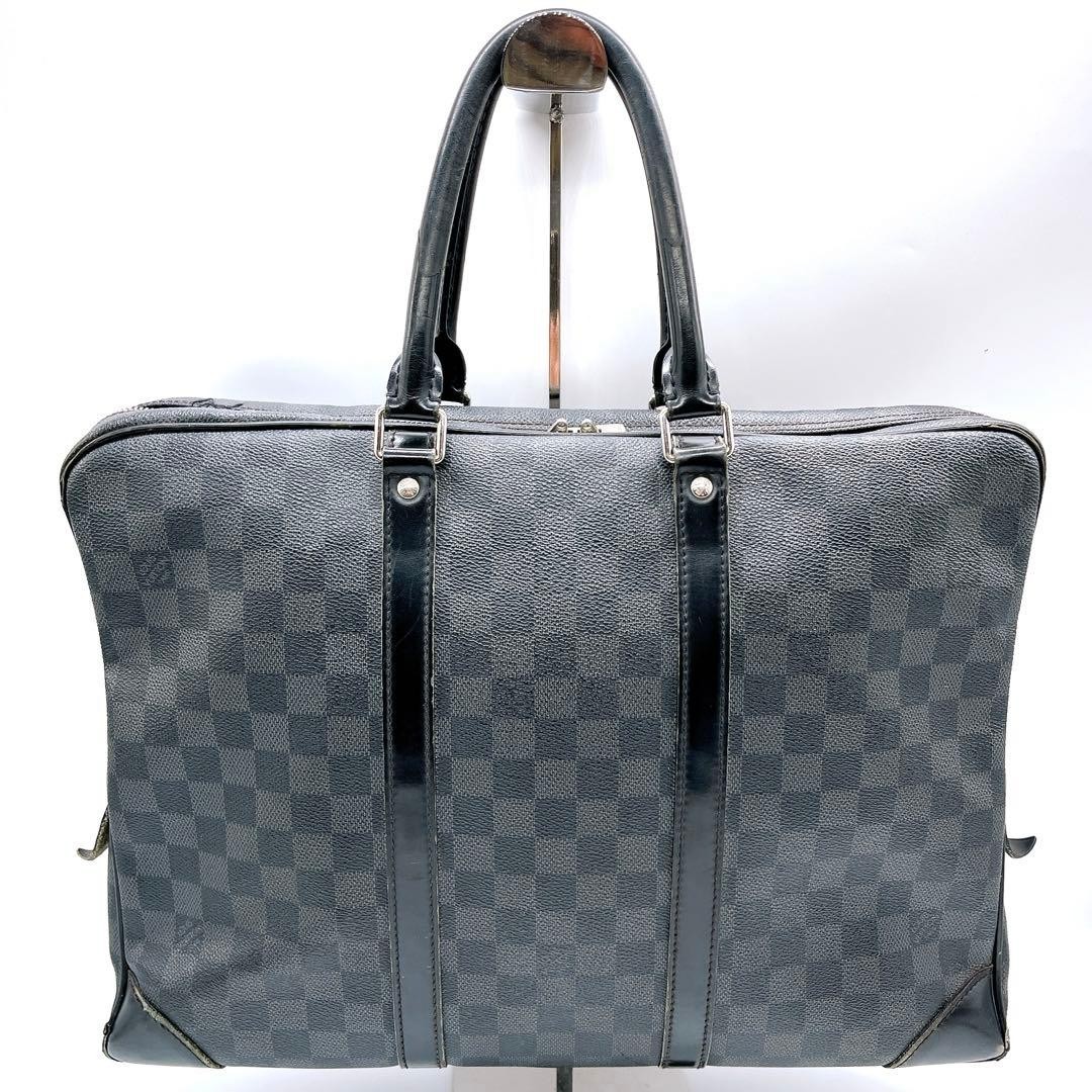 Louis Vuitton Damier Graphite Port Document Voyage N41125 Briefcase Business Bag
