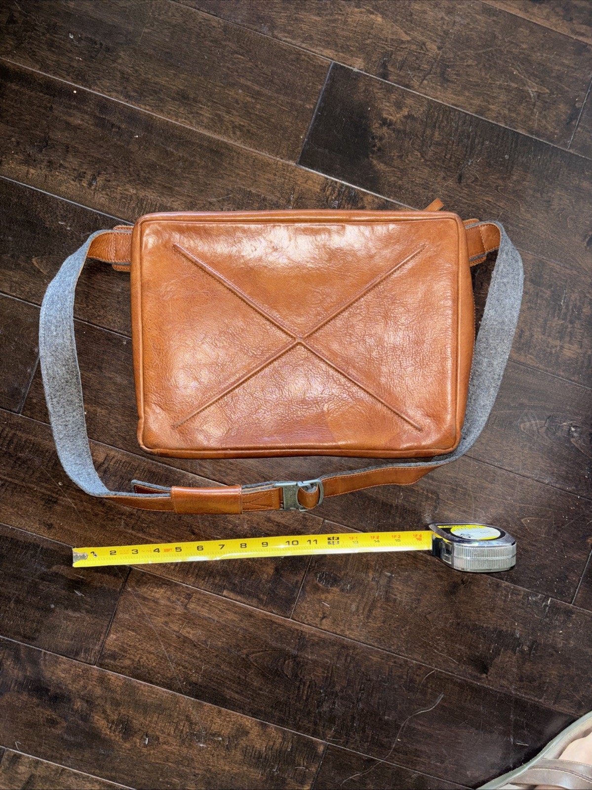 Hard Graft Satchel Messenger Bag in Heritage Tan Leather 14”
