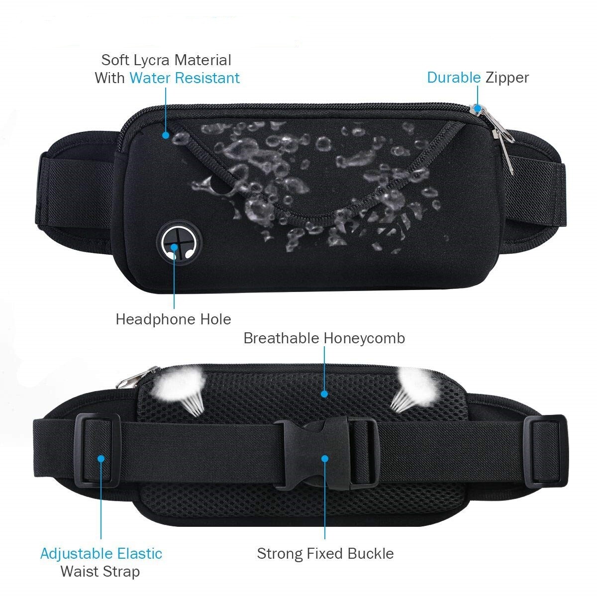 Adjustable Running Belt Waist Pack – Water-Resistant Sports Fanny Pack, Unisex