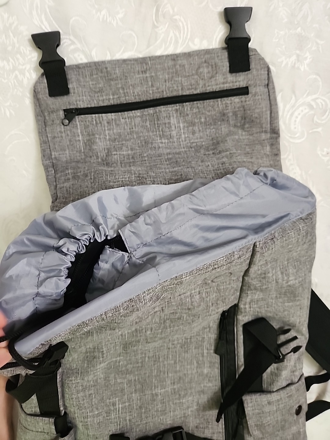 Microsoft Computer Top Loader Buckle Flap Loptop Backpack Gray