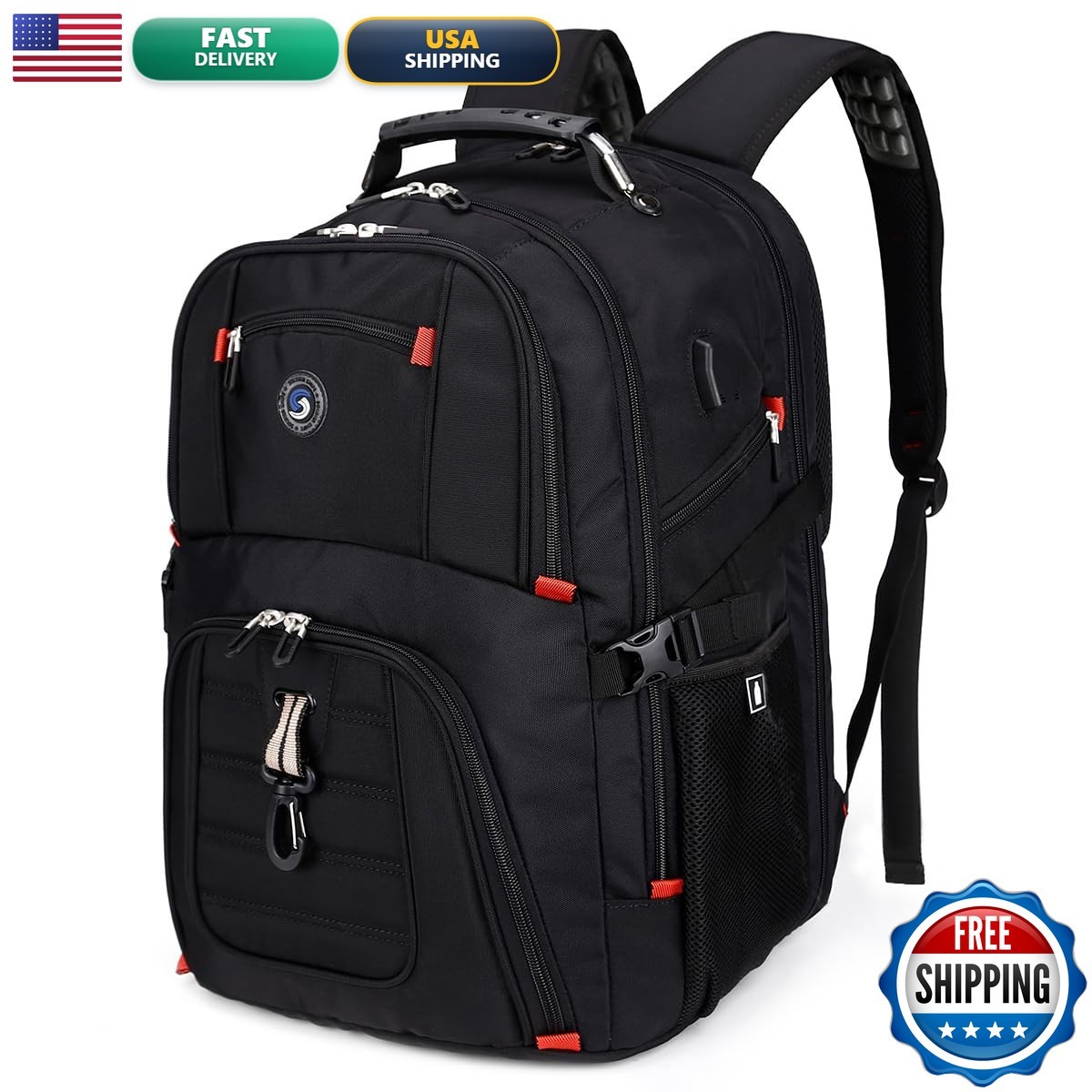 Shrradoo Extra Large 50L Travel Laptop Backpack Usb Charging Port College High