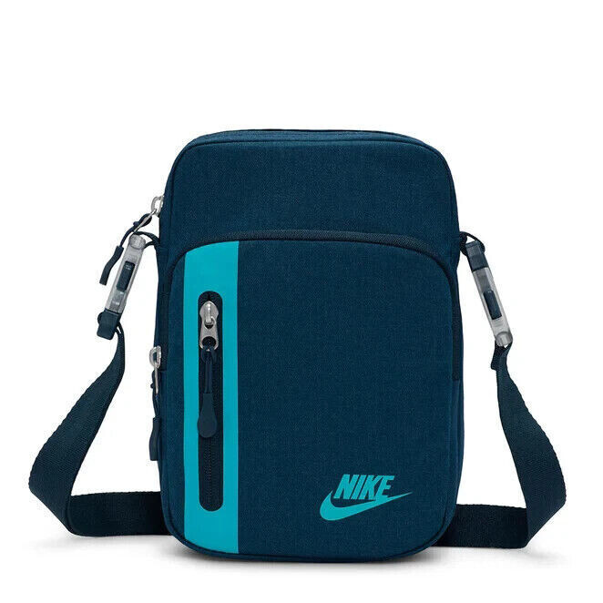 Nike Elemental Premium Crossbody Bag Sports Navy Blue Green 4L DN2557 478