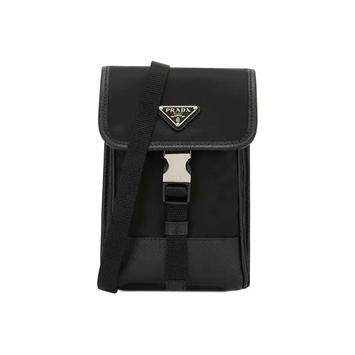 PRADA Re-Nylon Metal Logo Crossbody Bag Mobile Bag Men’s 4.7x1x6.8 in