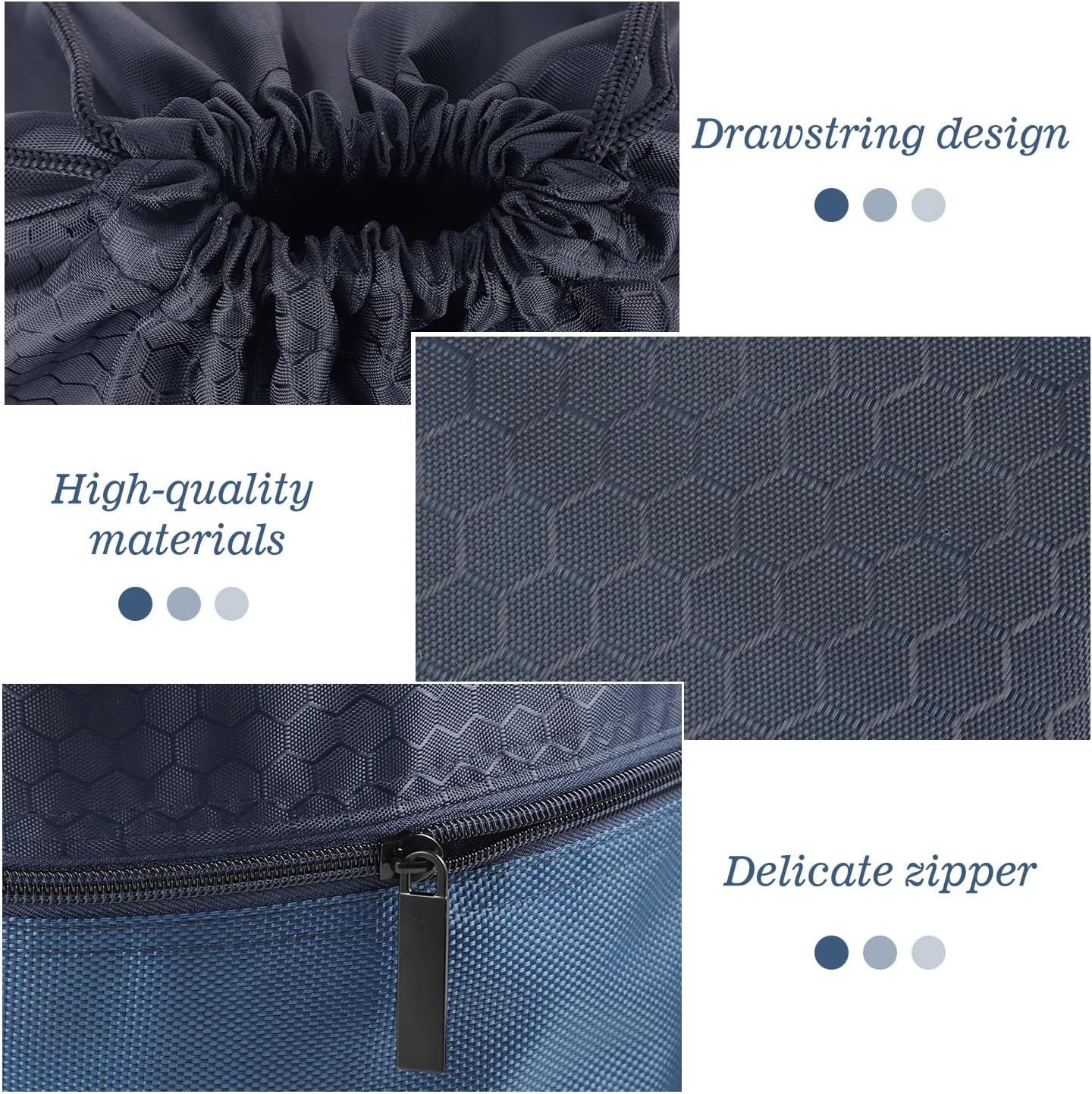 Waterproof Drawstring Backpack with Zip Pocket, Gym Swim Bag for Men Women