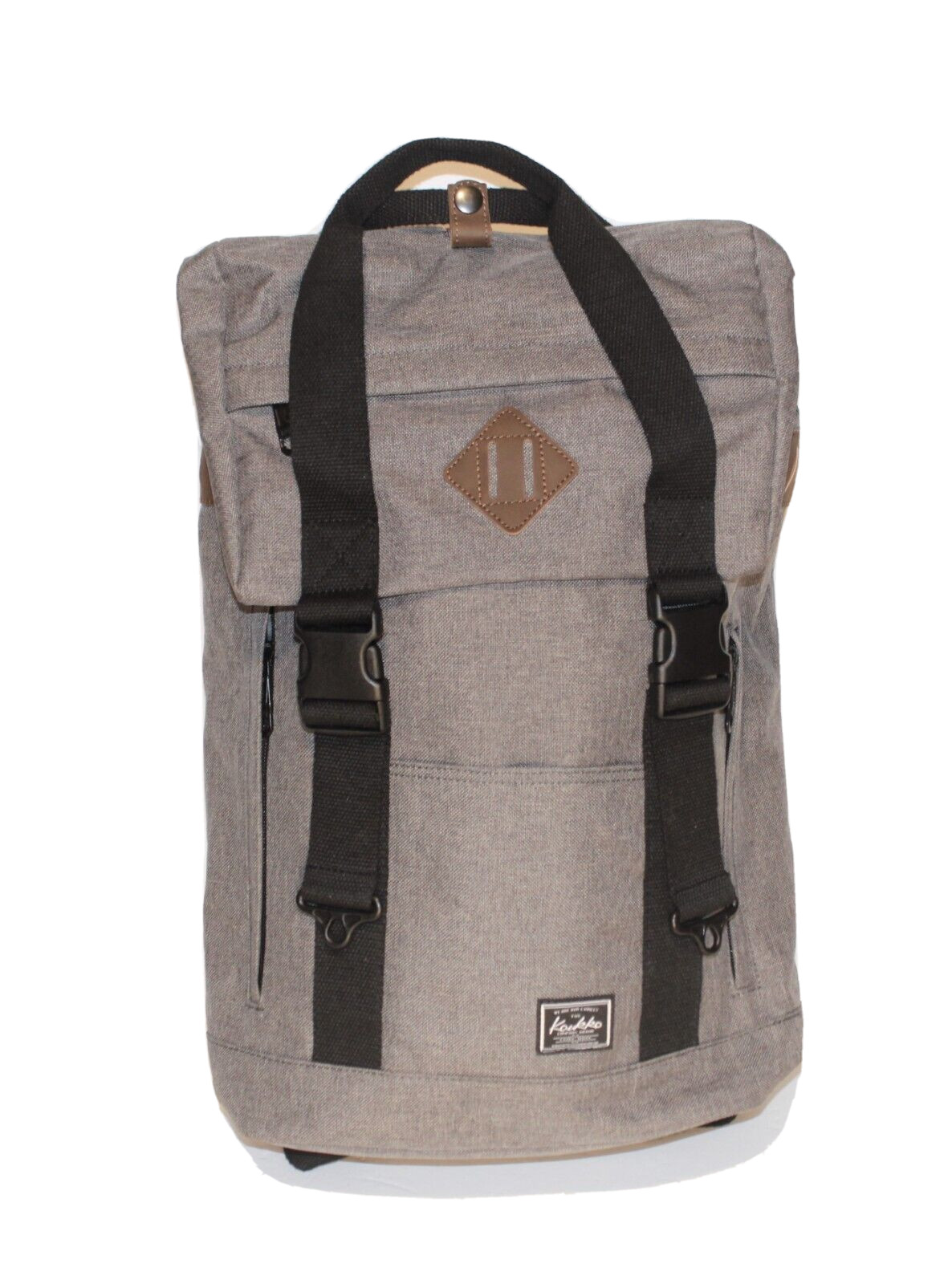 Kaukko Travel Laptop Rucksack Nylon Gray and Black Backpack Computer Sleeve- EUC