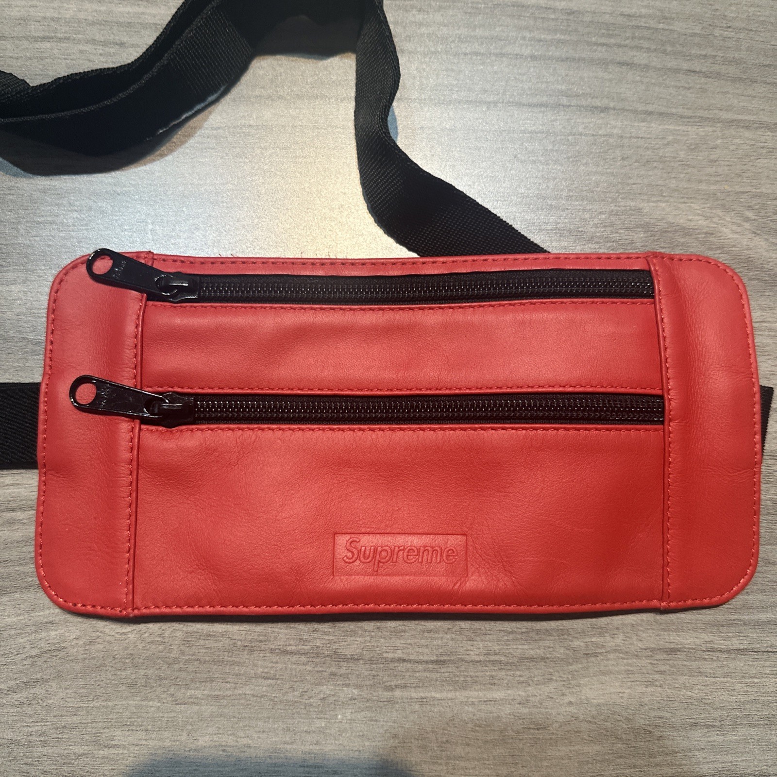 SS19 Supreme Cowhide leather waist / shoulder bag Red bum bag
