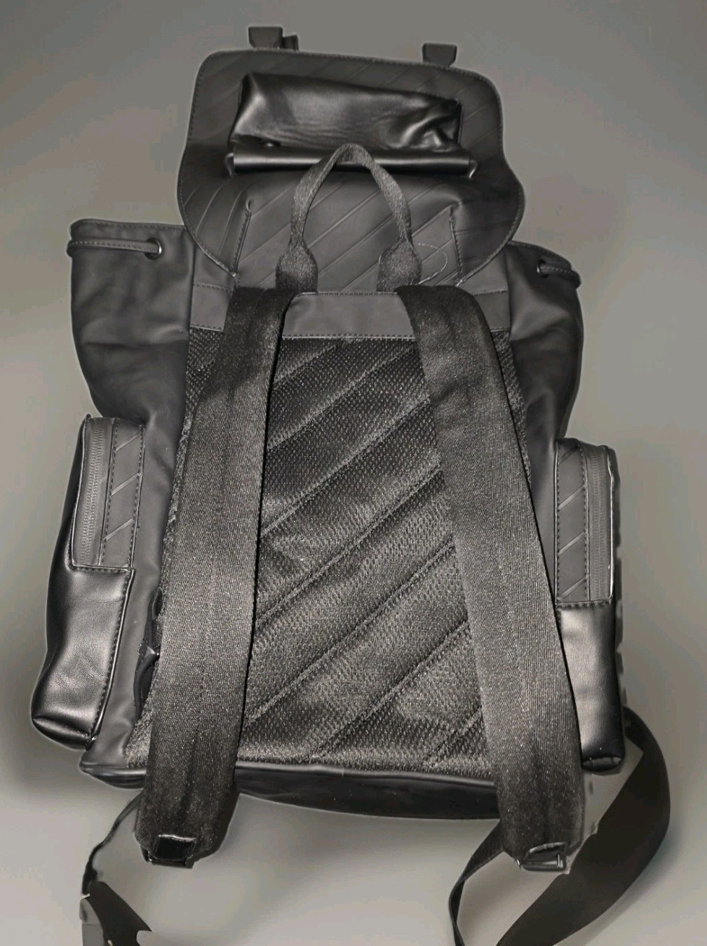 ZARA Black Backpack Drawstring Flap Buckle Zip, Adjustable Strap Pockets