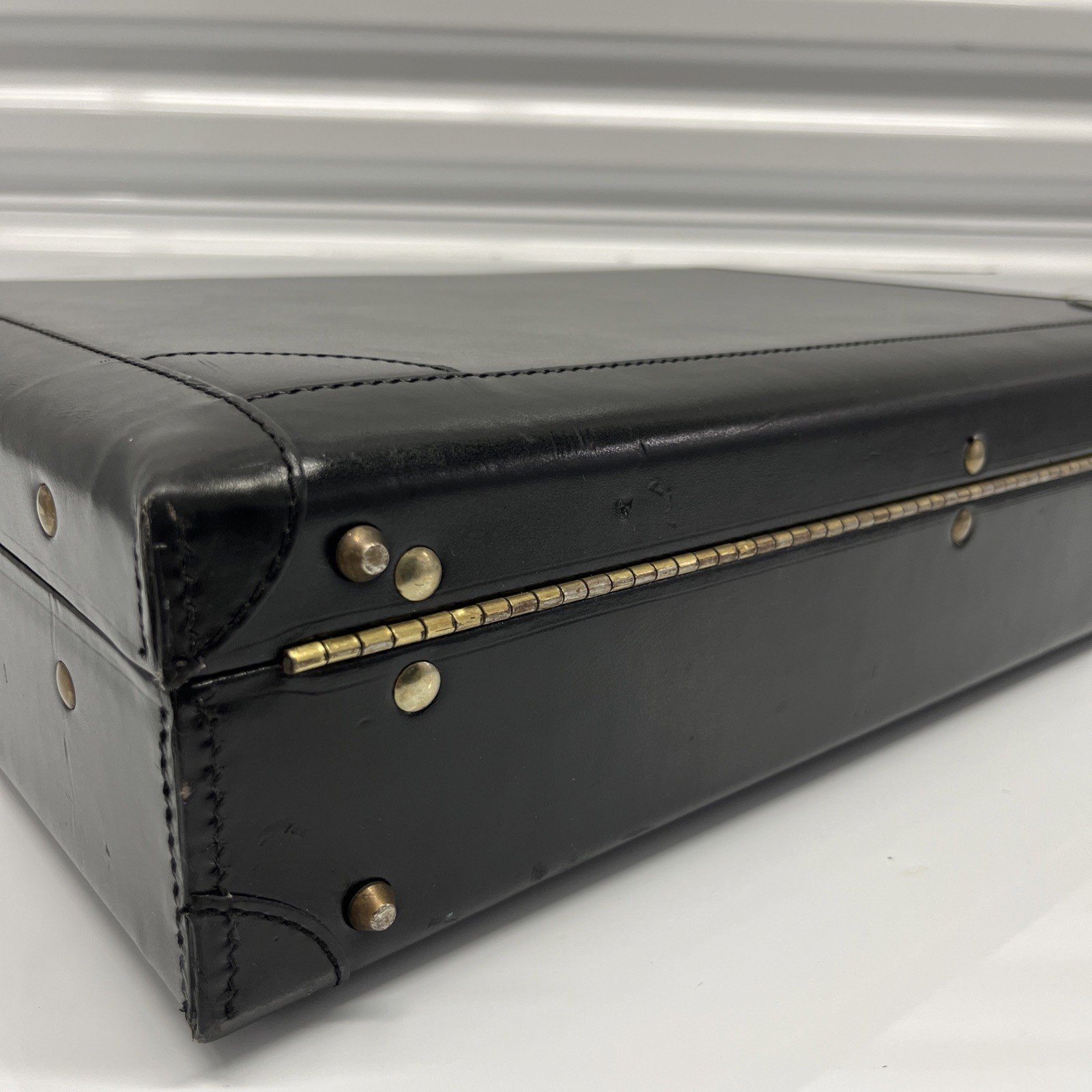Renwick Black Leather Briefcase With Combination Locks – Made in Canada, EUC